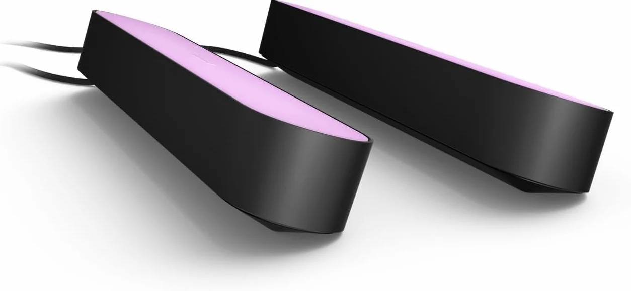 Philips Hue Play White and Color Ambiance Barre lumineuse LED connectée, Pack de 2, Noir