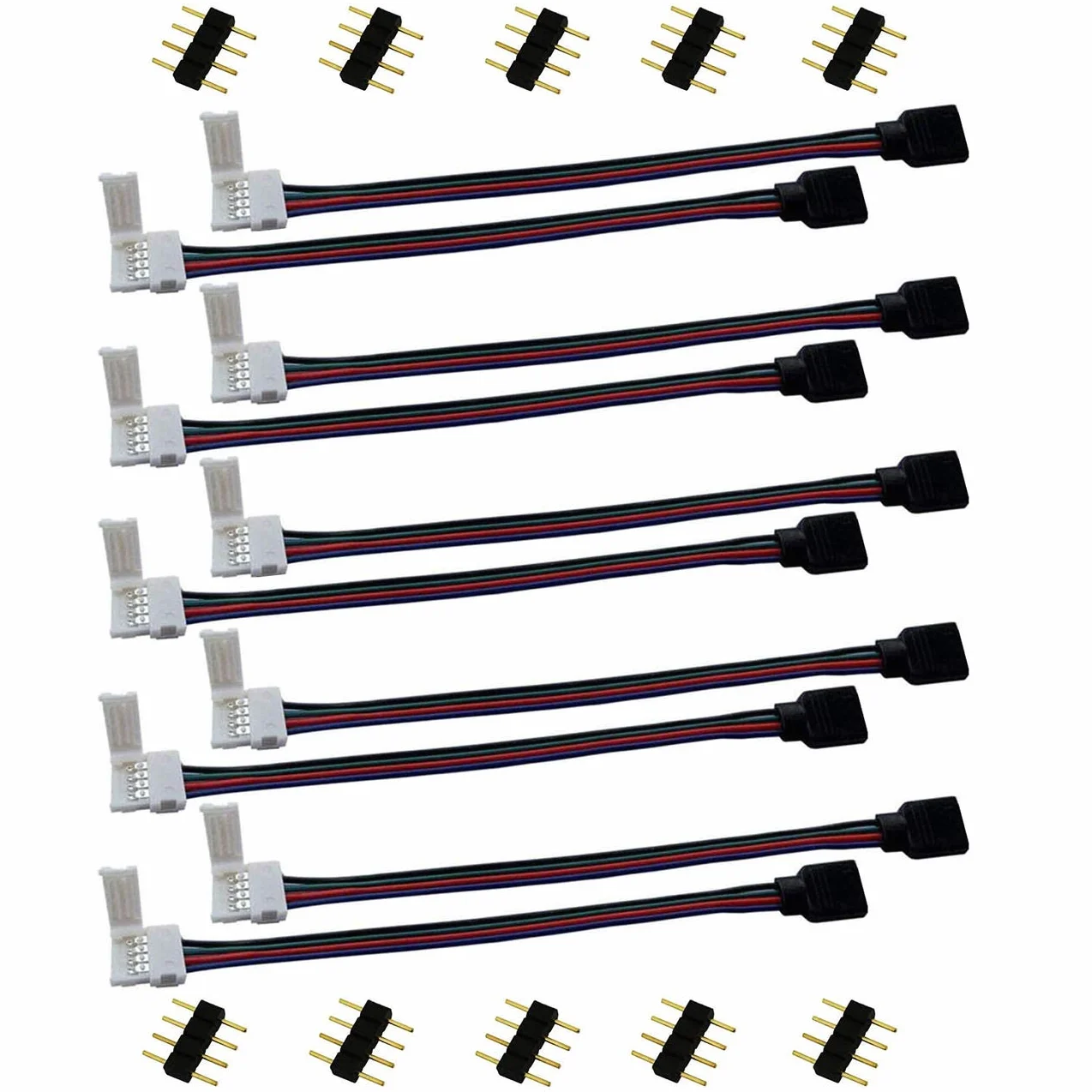 Connecteur Rapide LED RGB 5050 4 Broches 17cm Sans Soudure pour Bande LED SMD 5050/3528/2835
