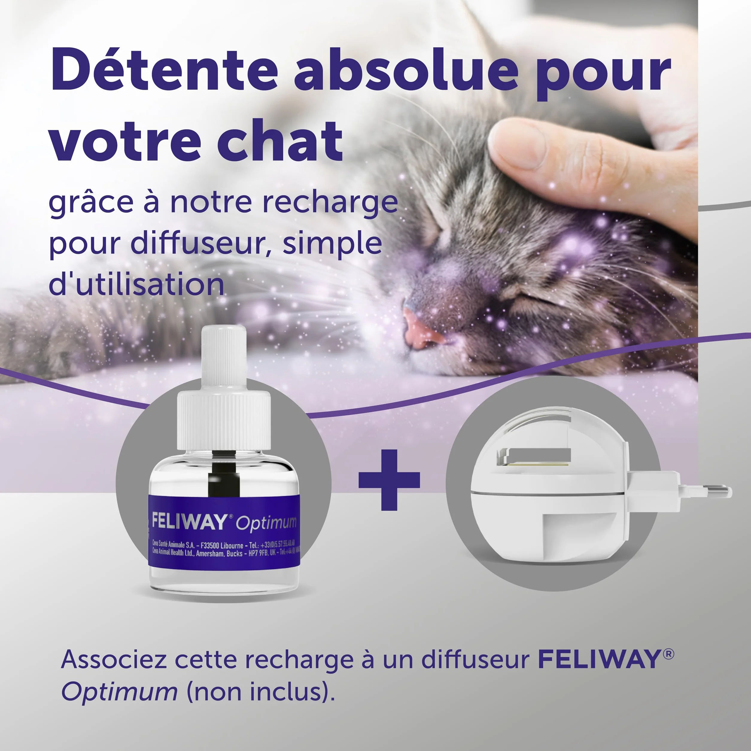 FELIWAY Optimum Recharge 30 Jours Anti-Stress pour Chat Phéromones Apaisantes
