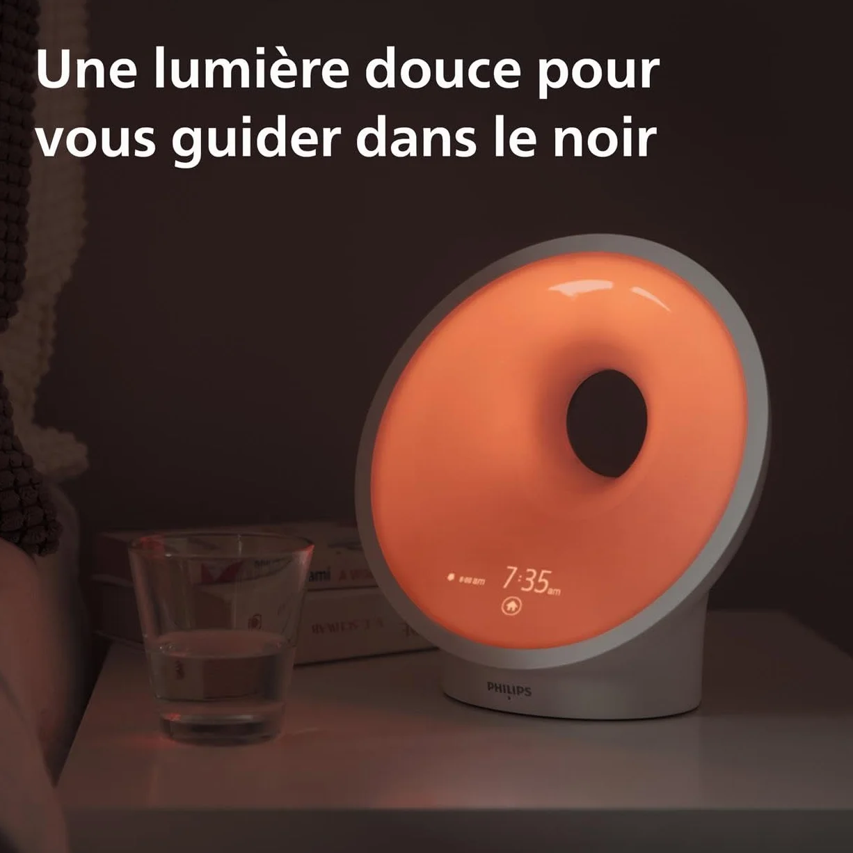 Philips éveil-lumière simulateur d'aube HF3651/01 25 intensités lumineuses musique relaxation plastique blanc