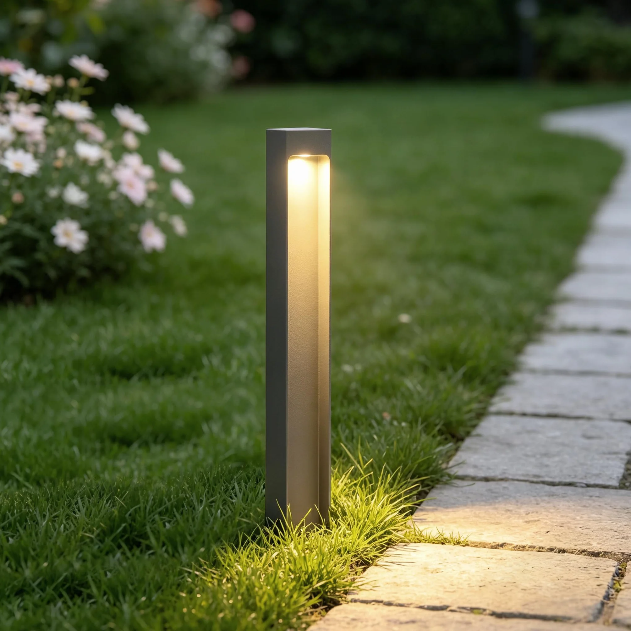 Mai & Mai Lampe sur Pied Extérieur Lapme Jardin Gris Foncé LED IP65 60x60x600mm