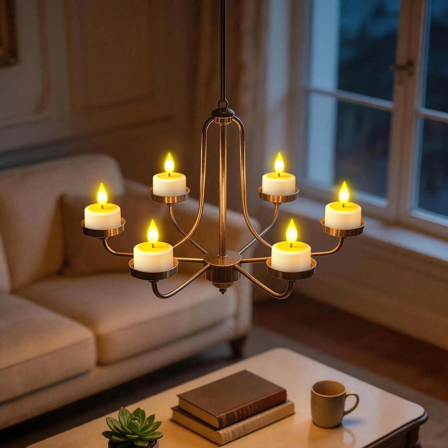 PChero Lot de 2 bougies chauffe-plat rechargeables LED sans flamme avec minuterie à distance pour Halloween Noël