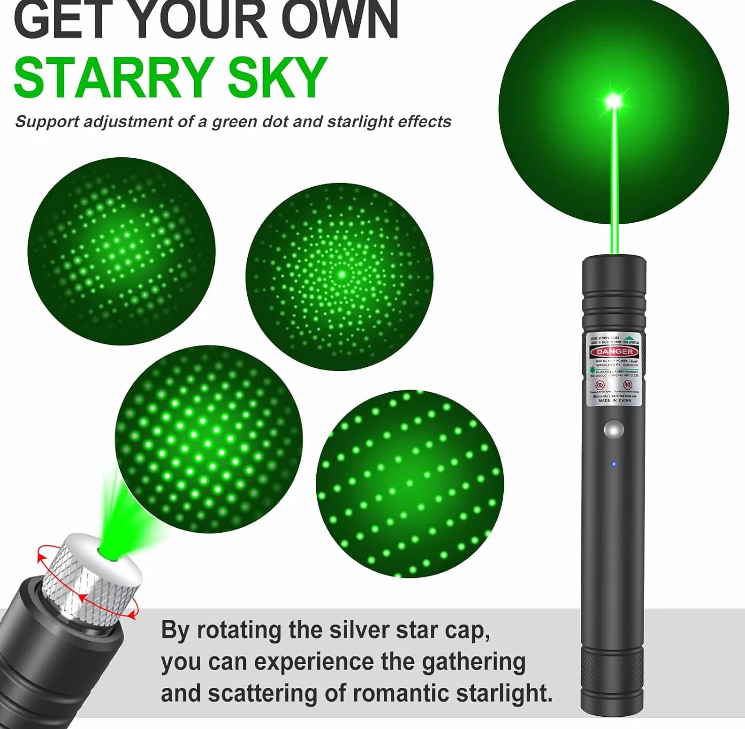 Torche LED rechargeable ultra-compacte avec lampe de poche et mode stroboscope