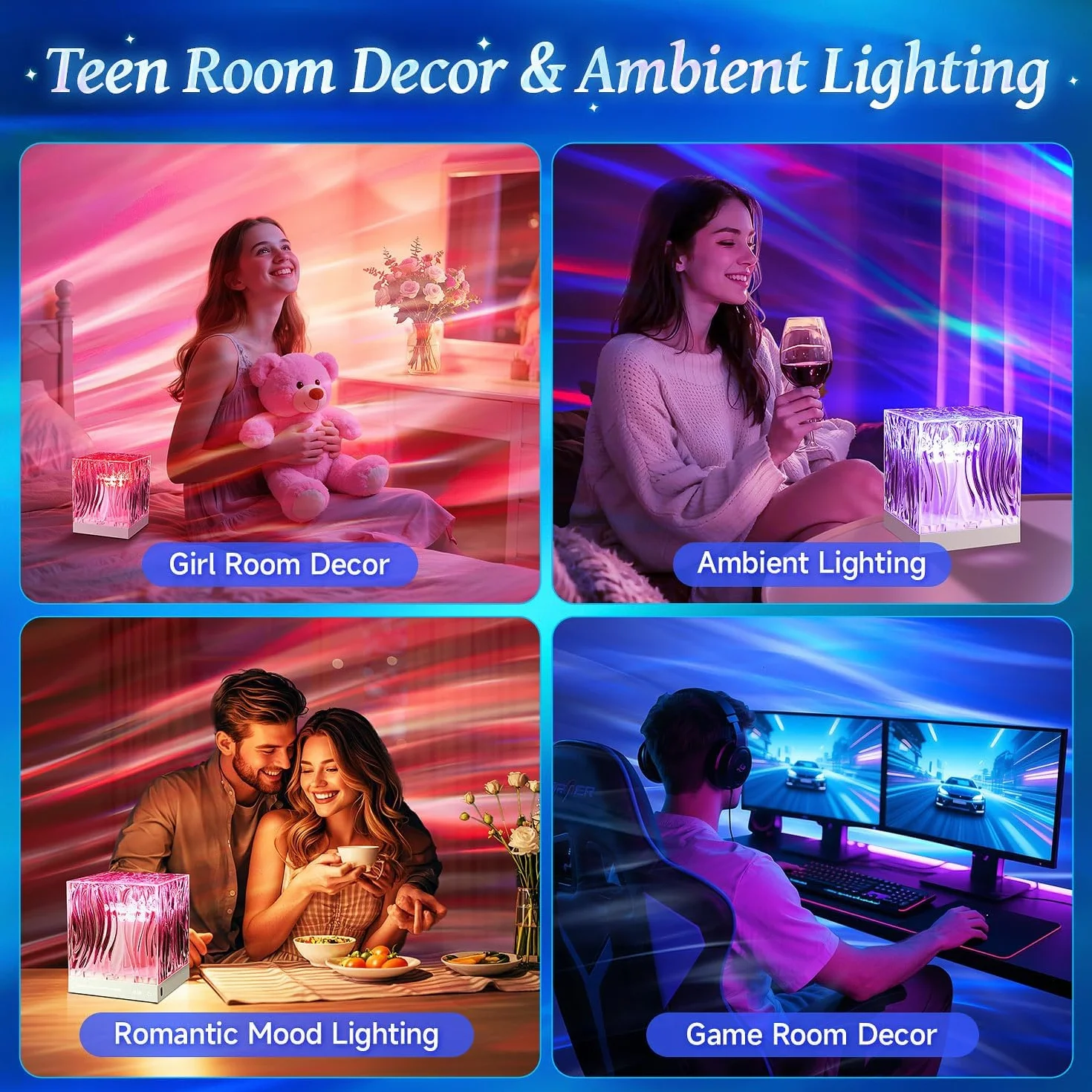 PIKOY Projecteur Ciel Etoile Veilleuse Enfant 18 Couleurs Lampe LED Chambre Decoration