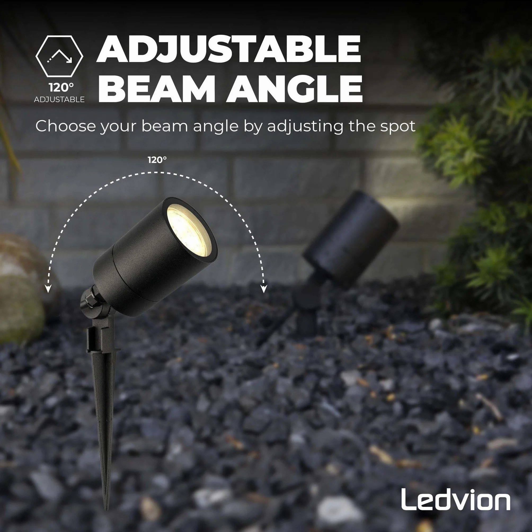 Ledvion 9X Spots LED GU10 Noir 5W IP65 Connexion Rapide
