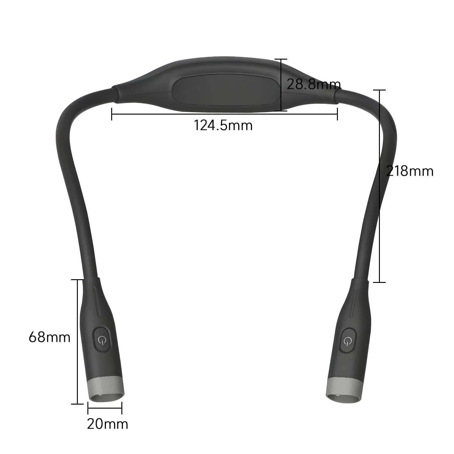QUMOX Lampe de lecture rechargeable LED, 3 modes couleur, intensité réglable, mains libres flexible, noir