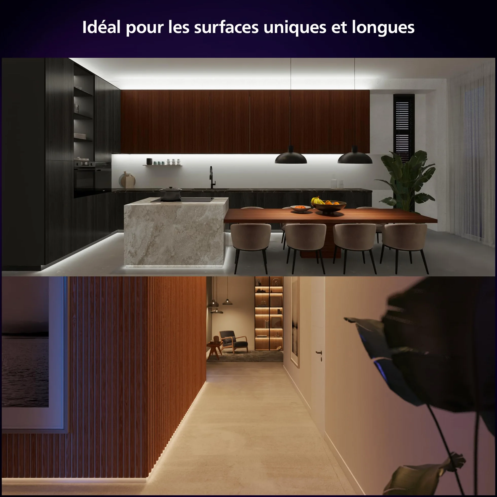 Philips Hue White and Color Ambiance Kit ruban LED Lightstrip 3m intérieur - Bande led avec Hue App - Compatible Alexa, Google Assistant, Apple HomeKit