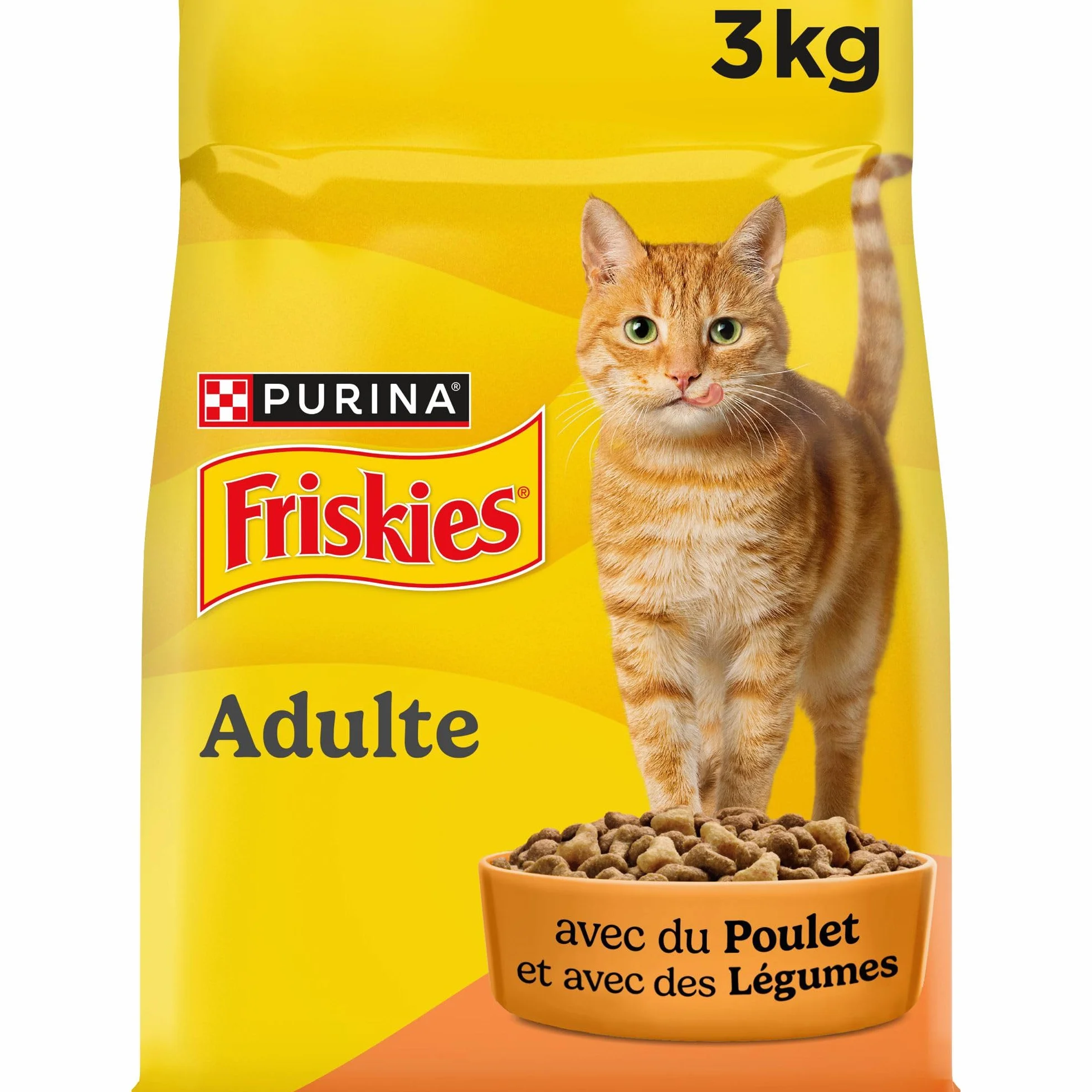 FRISKIES Croquettes complètes pour Chats Adultes au Poulet et Légumes 3 kg