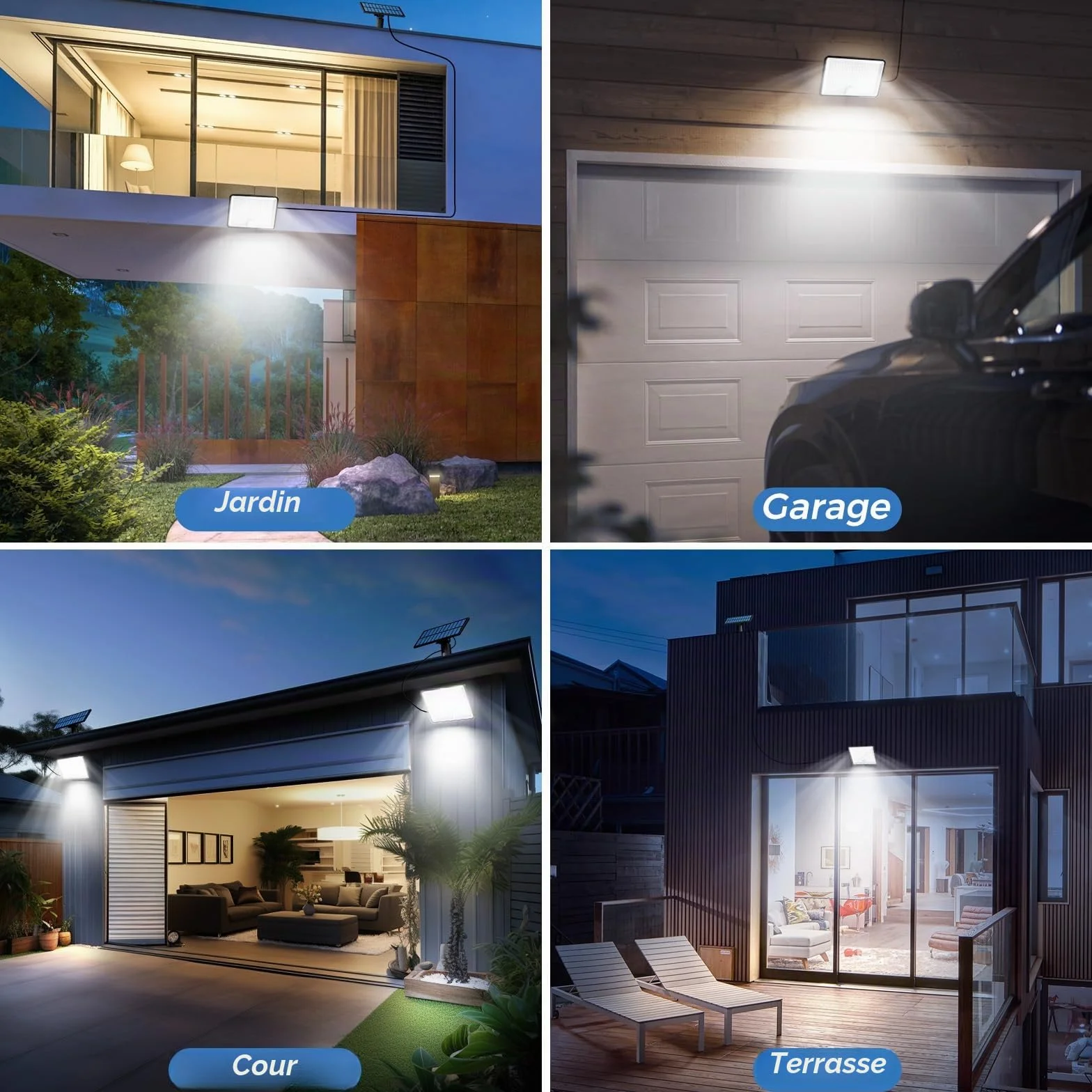 Peasur Lampe Solaire Extérieur Détecteur de Mouvement 348LED 3 Modes IP65 Étanche avec Câble 5M