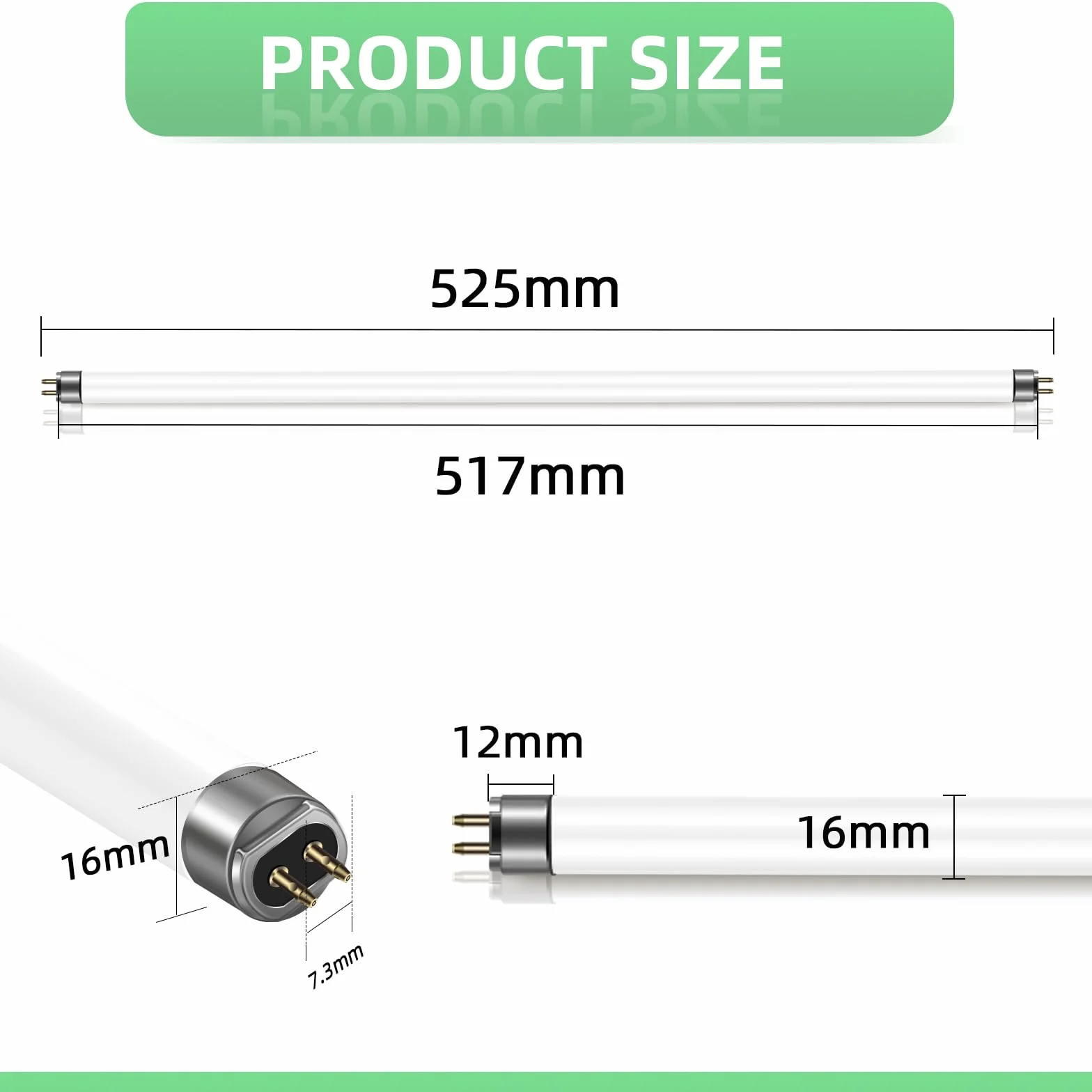 Tubes Fluorescents 13W 525mm T5 Blanc Froid 4000K 1000LM G5 2 Pack