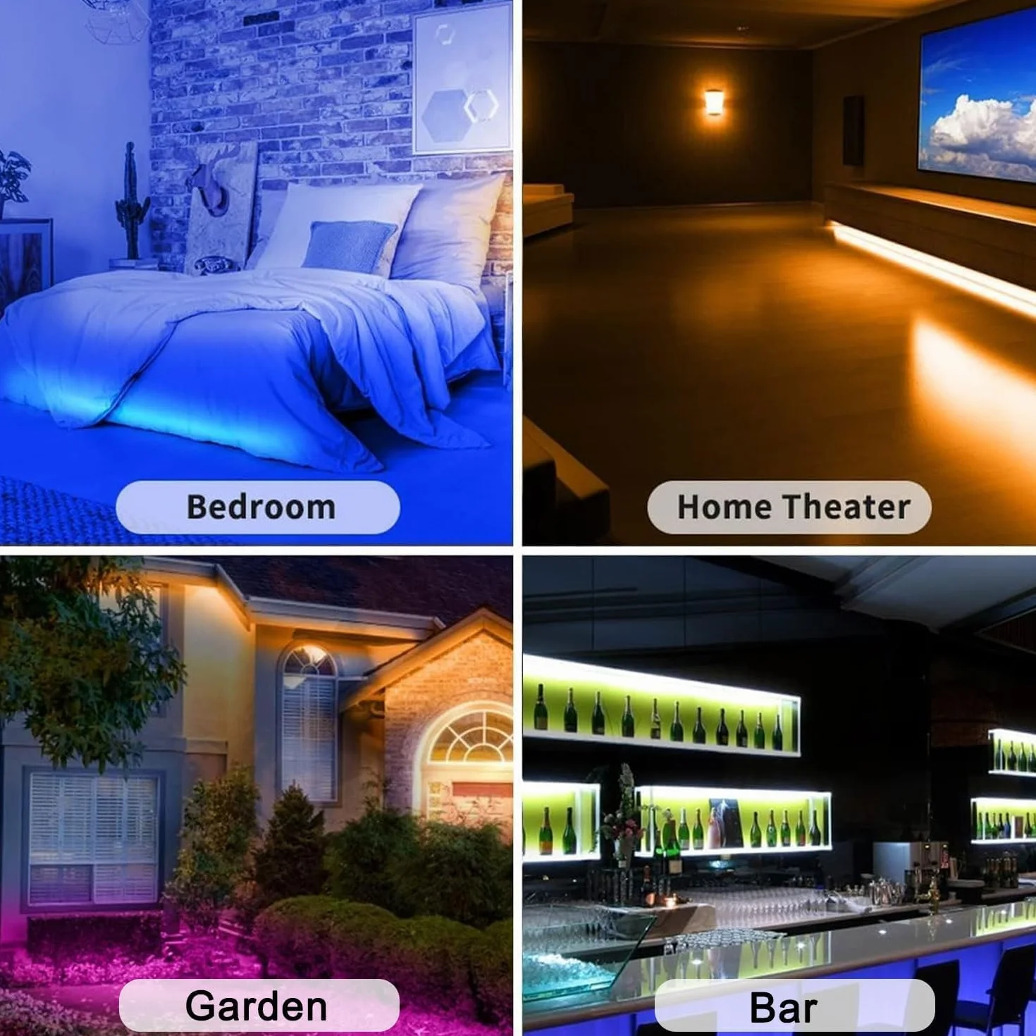 Ruban LED 2M 5050 RGB Multicolore Flexible avec Télécommande, Synchronisé Musique