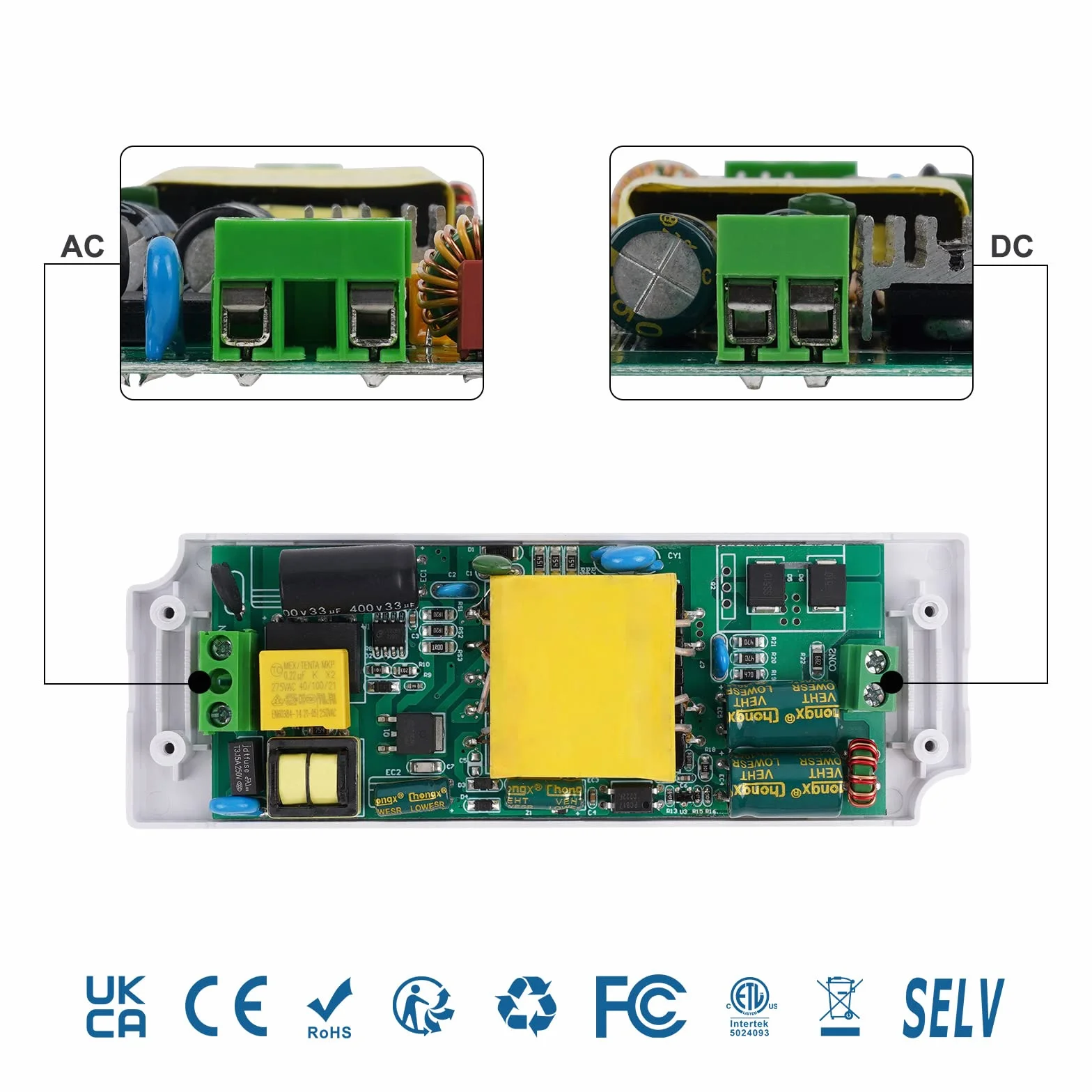 Transformateur LED 220V 24V 30W 1.25A DC Continu Alimentation Ultra-mince pour Lampes LED G4 MR11 MR16