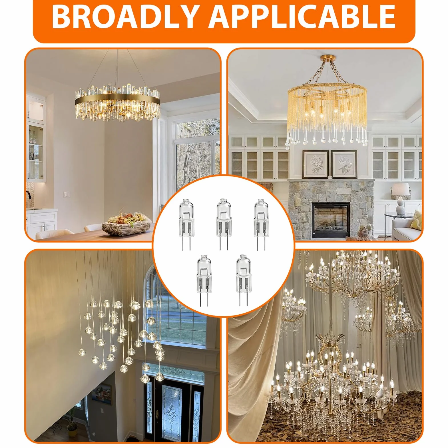 Ampoule Halogène G4 12V 10W 3000K Blanc Chaud Lot de 5 Pièces Culot à Broche Haute Luminosité