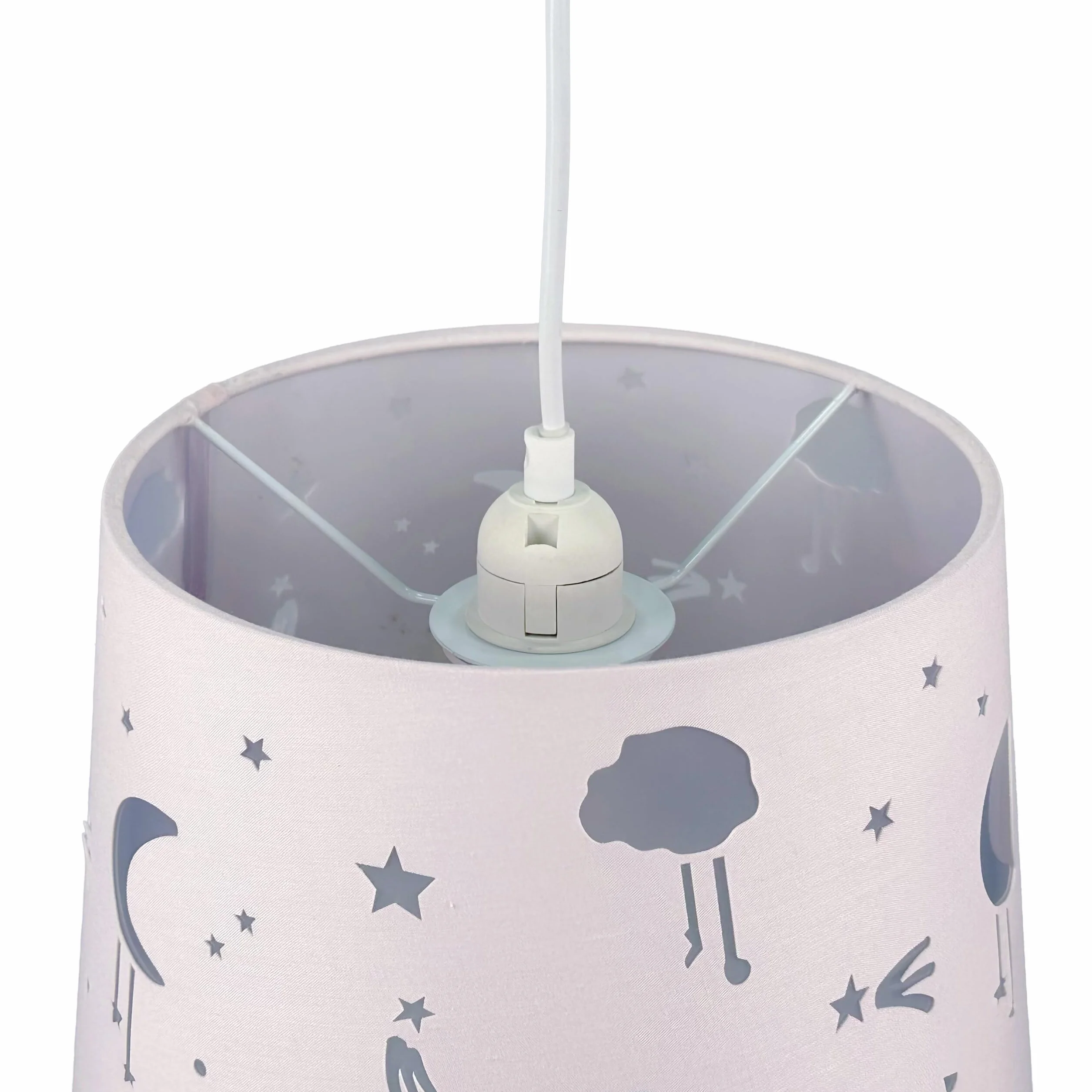 Relaxdays Lampe Suspendue Ciel étoilé Chambre d'enfant 119 x 27 x 27 cm Rose