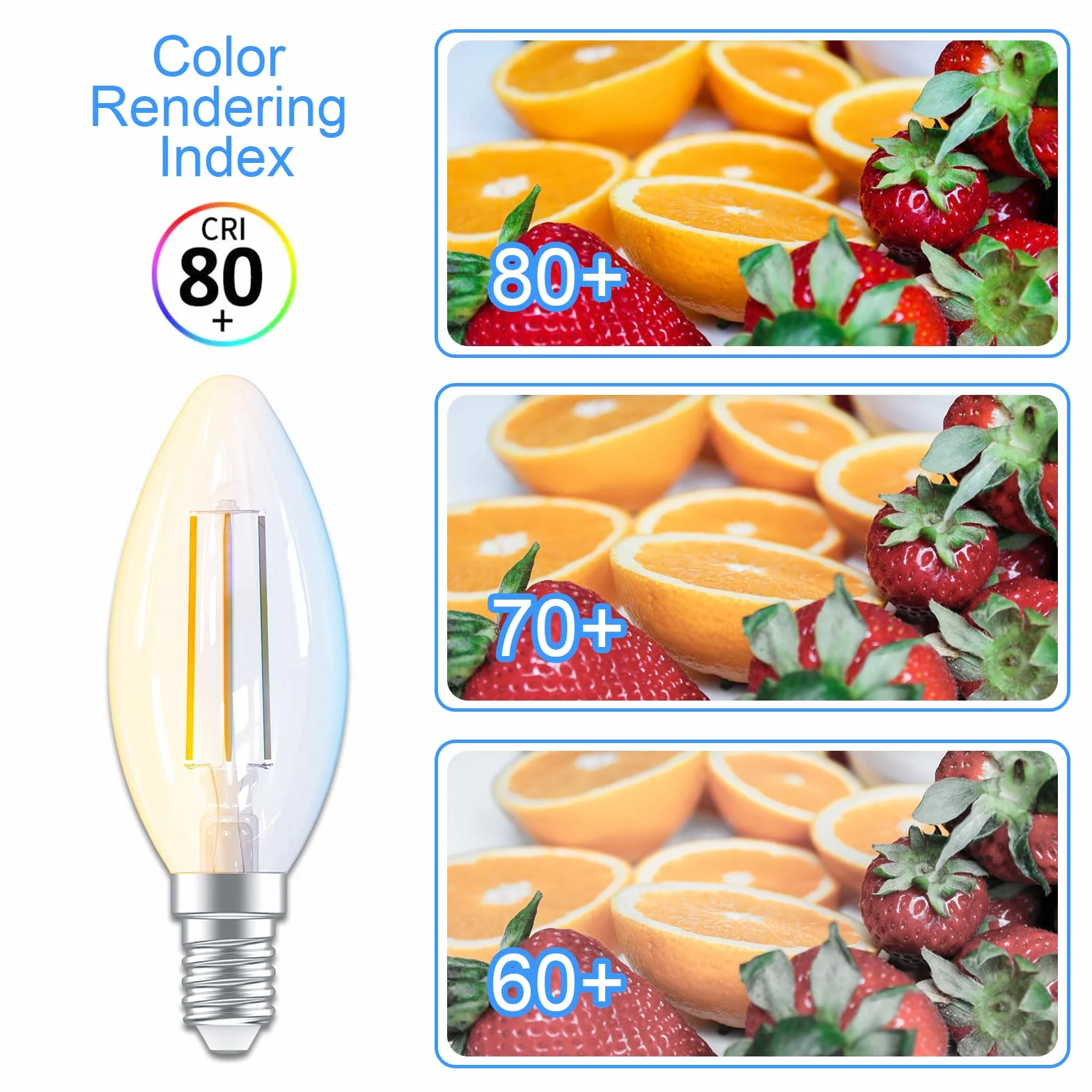 ANTELA Ampoule LED Intelligente E14 C35 4,5W 470LM 2700K-6500K Compatible Alexa Google Home 2PCs