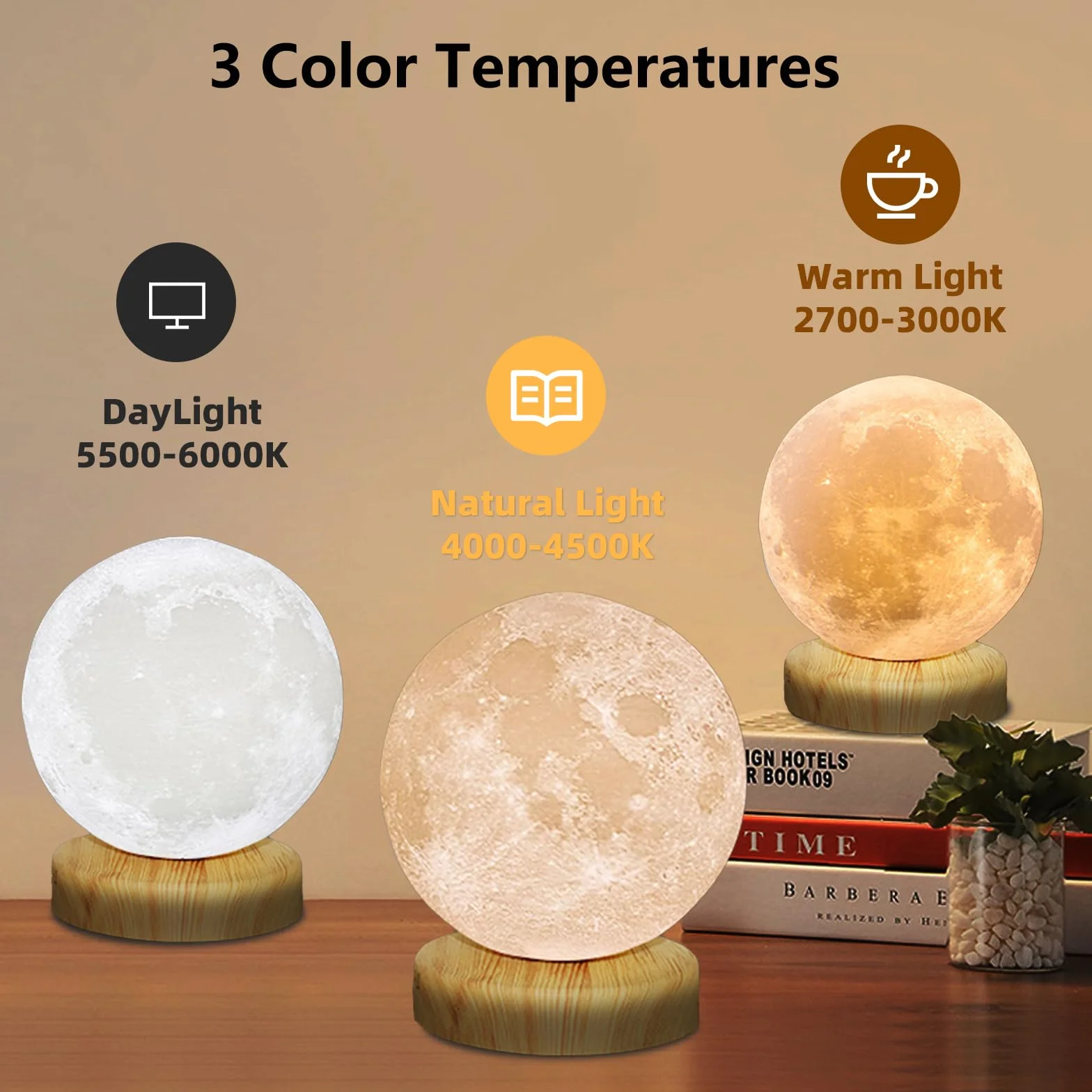 Lampe de luminothérapie 10 000 lux RscCleaner avec télécommande, 3 températures, luminosité réglable, minuterie