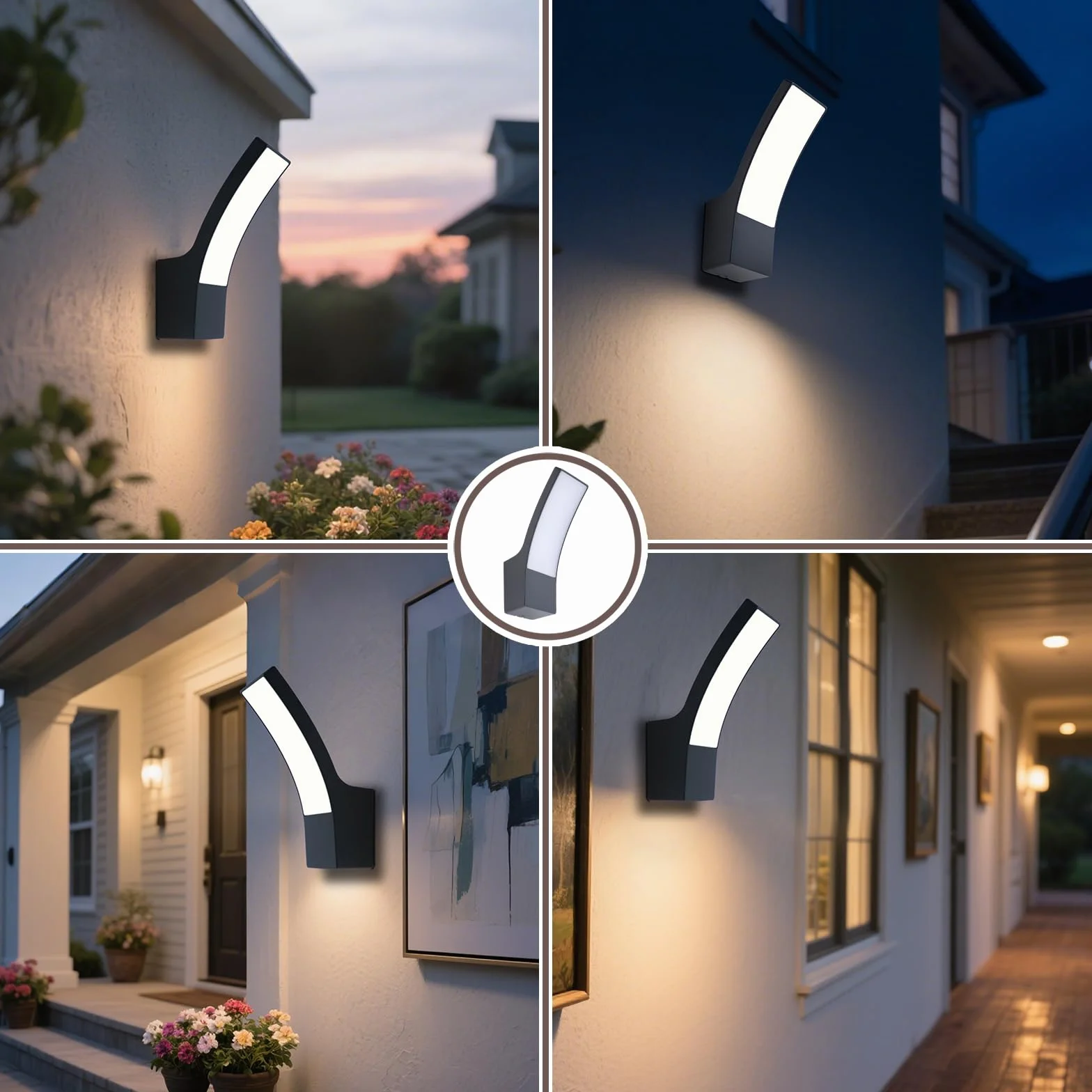 Applique Murale LED Extérieure Aluminium 1600lm IP65 Blanc Chaud 3000K Noir Mat