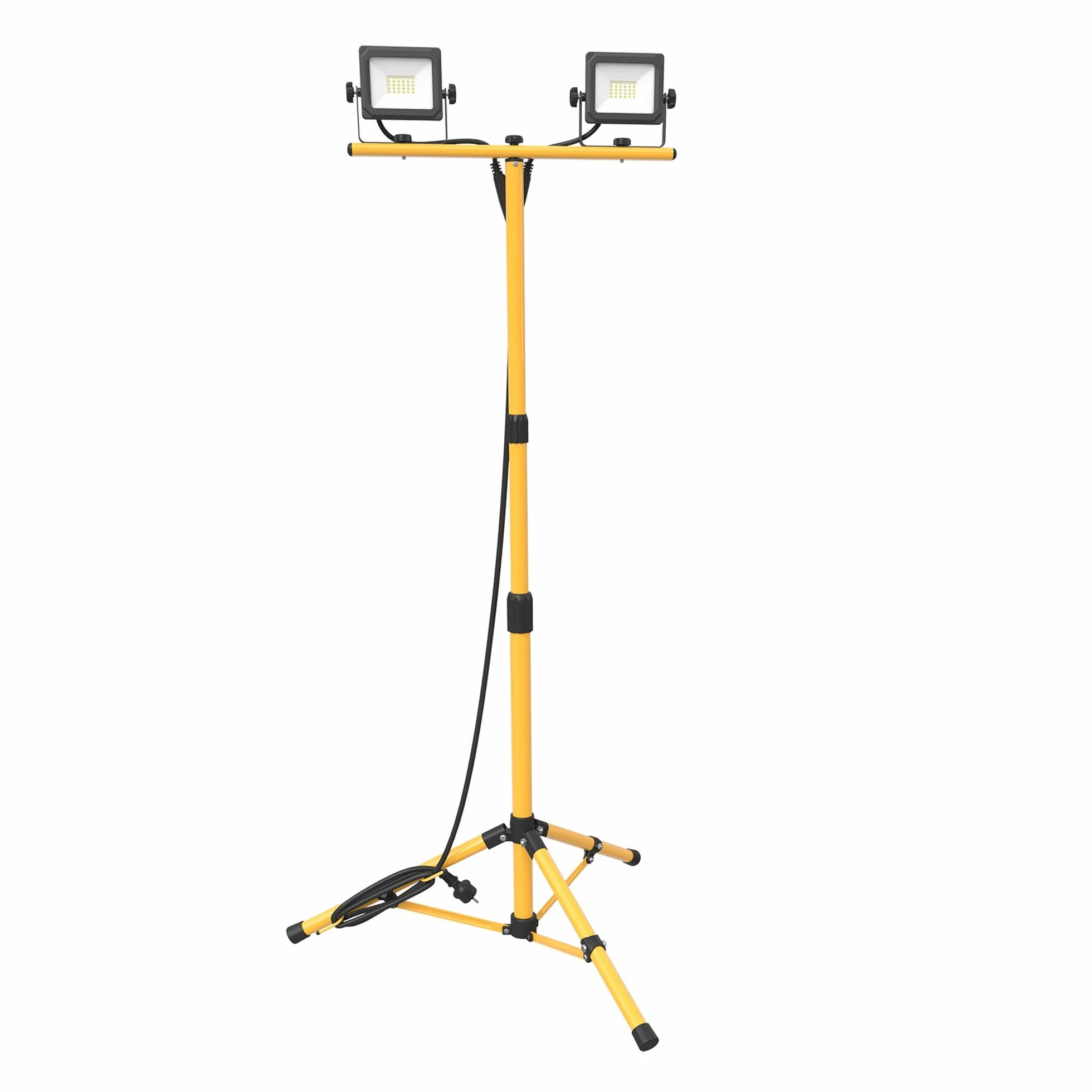Ledvion Projecteur Double LED sur Trépied 2×20W 4000 Lumens 6500K IP65 Étanche Lampe de Chantier