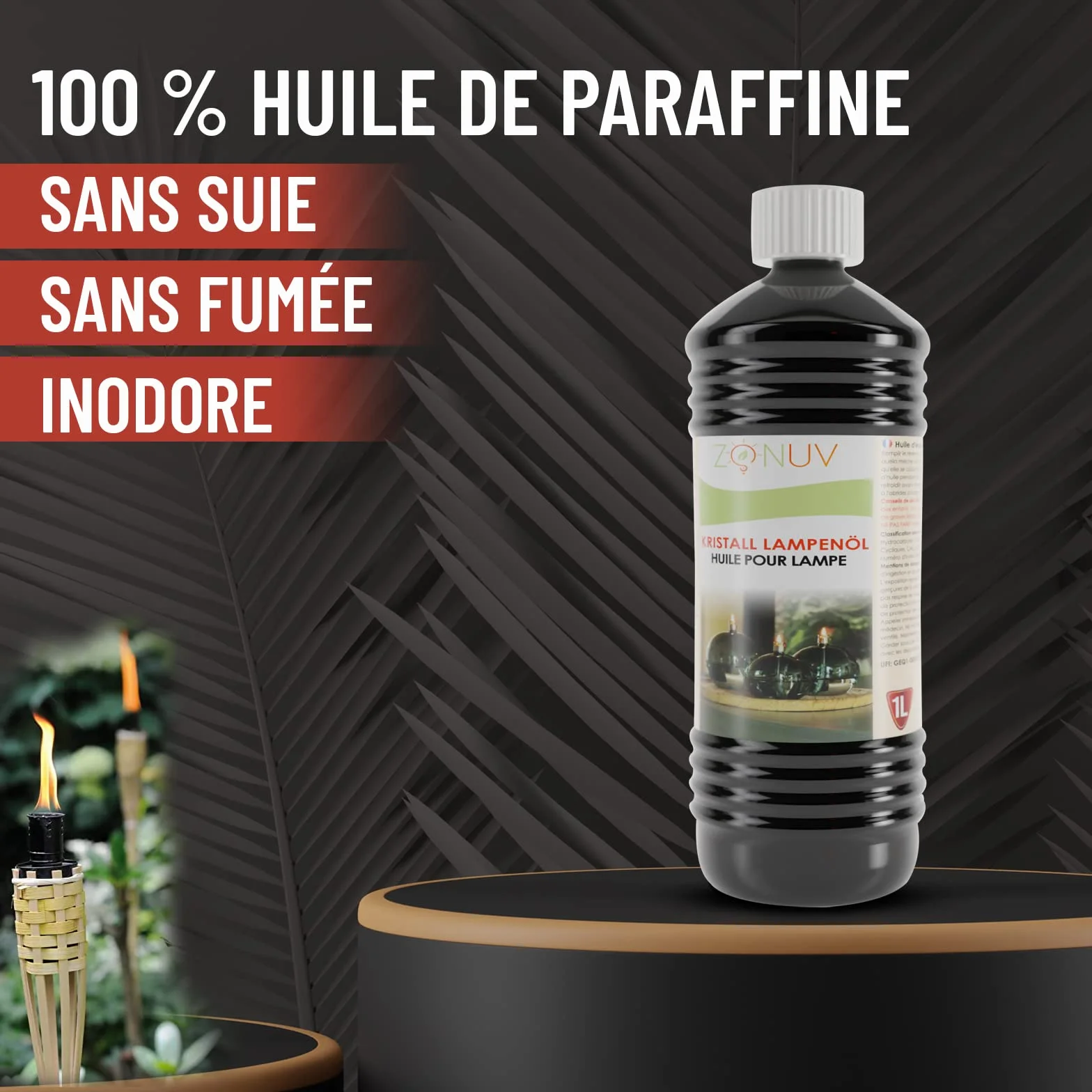 Huile de lampe à paraffine pure 99% 2 litres pour lampes à kérosène, torches et lampes à huile