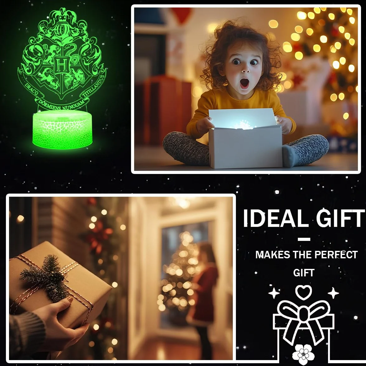 Ha-rry Veilleuse 3D Illusion LED Lampe, Anime 3D LED Nachtlicht, Veilleuse Tridimensionnelle à 7 Couleurs, Réglage Progressif, Cadeau Enfants