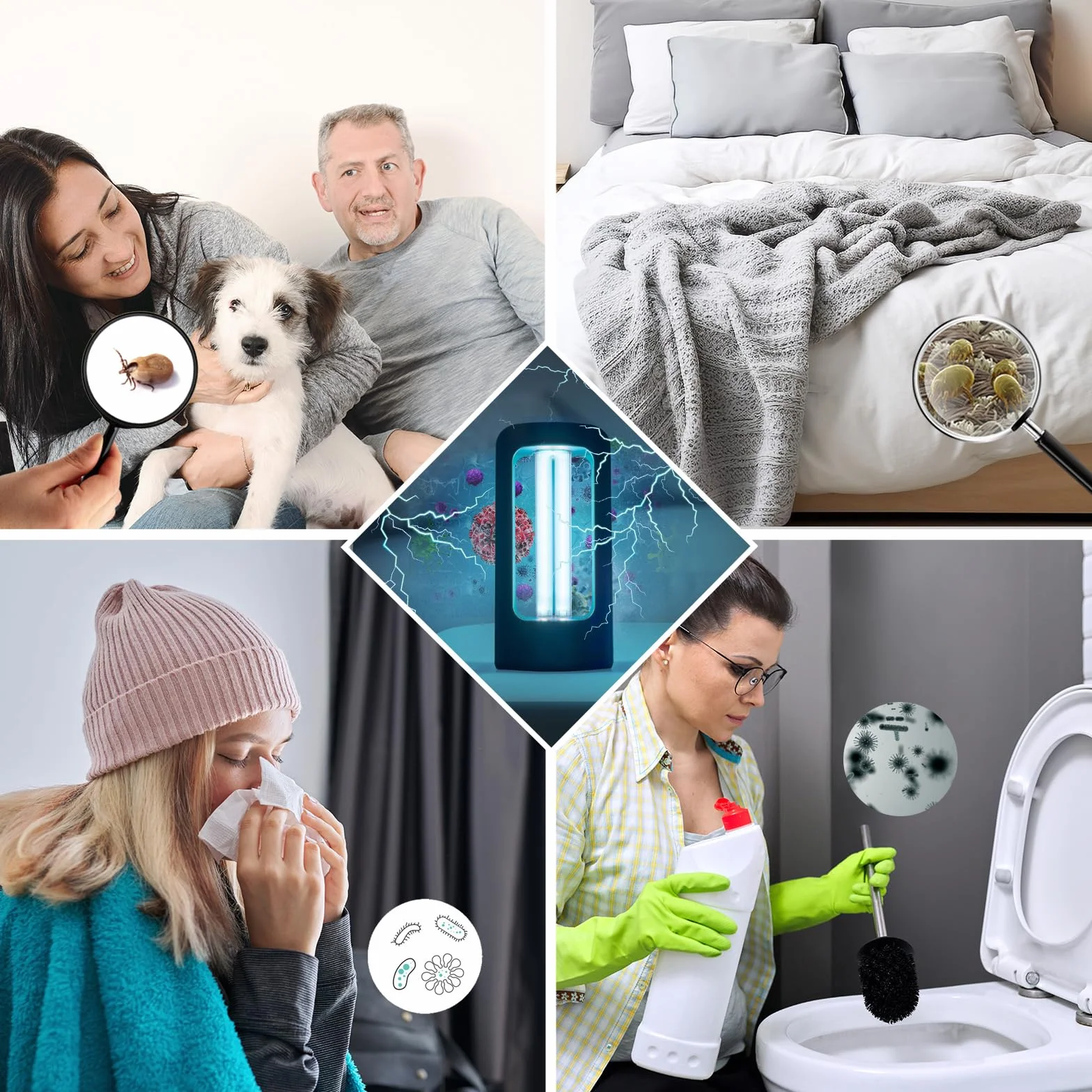 SANSI Lampe de Désinfection UV 42W UVC avec Télécommande 254 nm Stérilisateur Portable sans Ozone