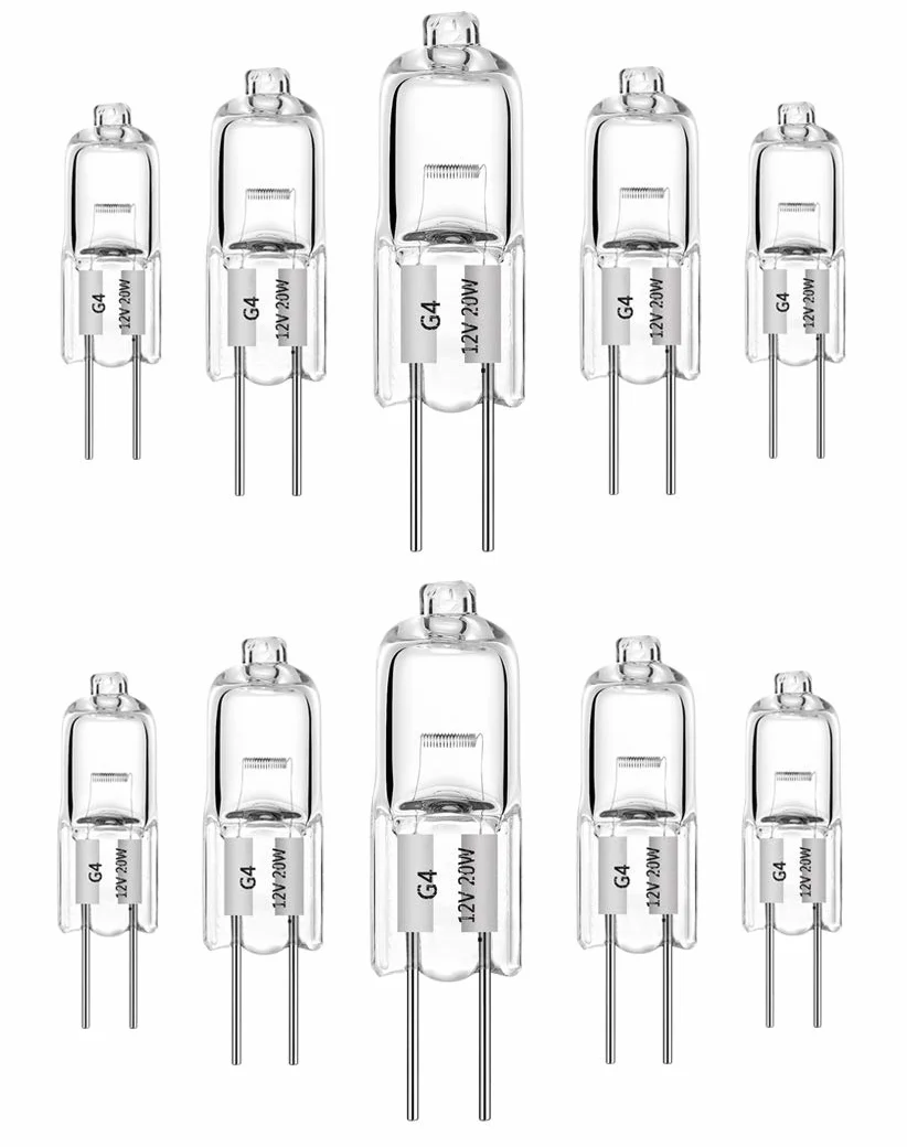 Ampoules halogènes G4 20W 12V 2700K blanc chaud 10 pièces