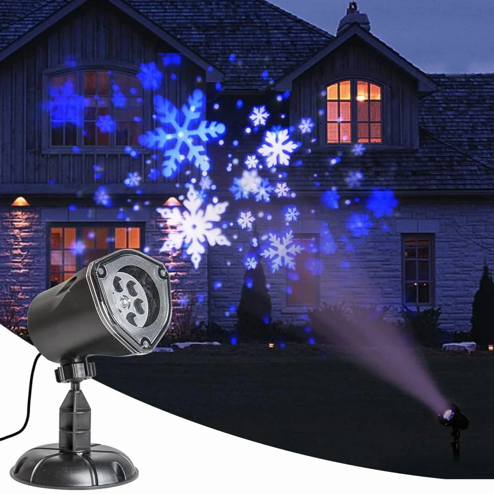 EAMBRITE Projecteur LED Noël flocons de neige 3 modes intérieur extérieur
