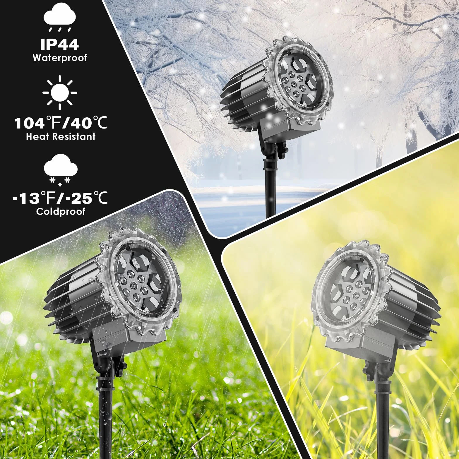 Projecteur de Noël LED 9 W flocon de neige extérieur étanche