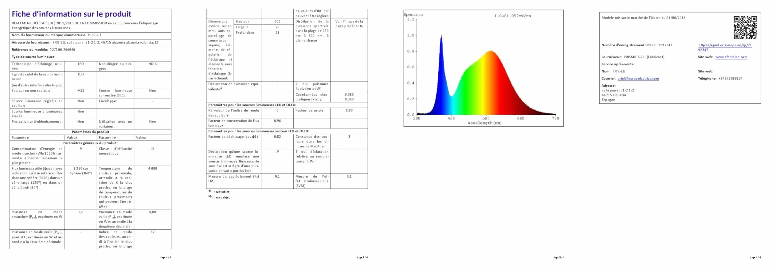 Réglette Étanche LED 60cm IP65 9W 140lm/W 4000K Blanc Neutre G13
