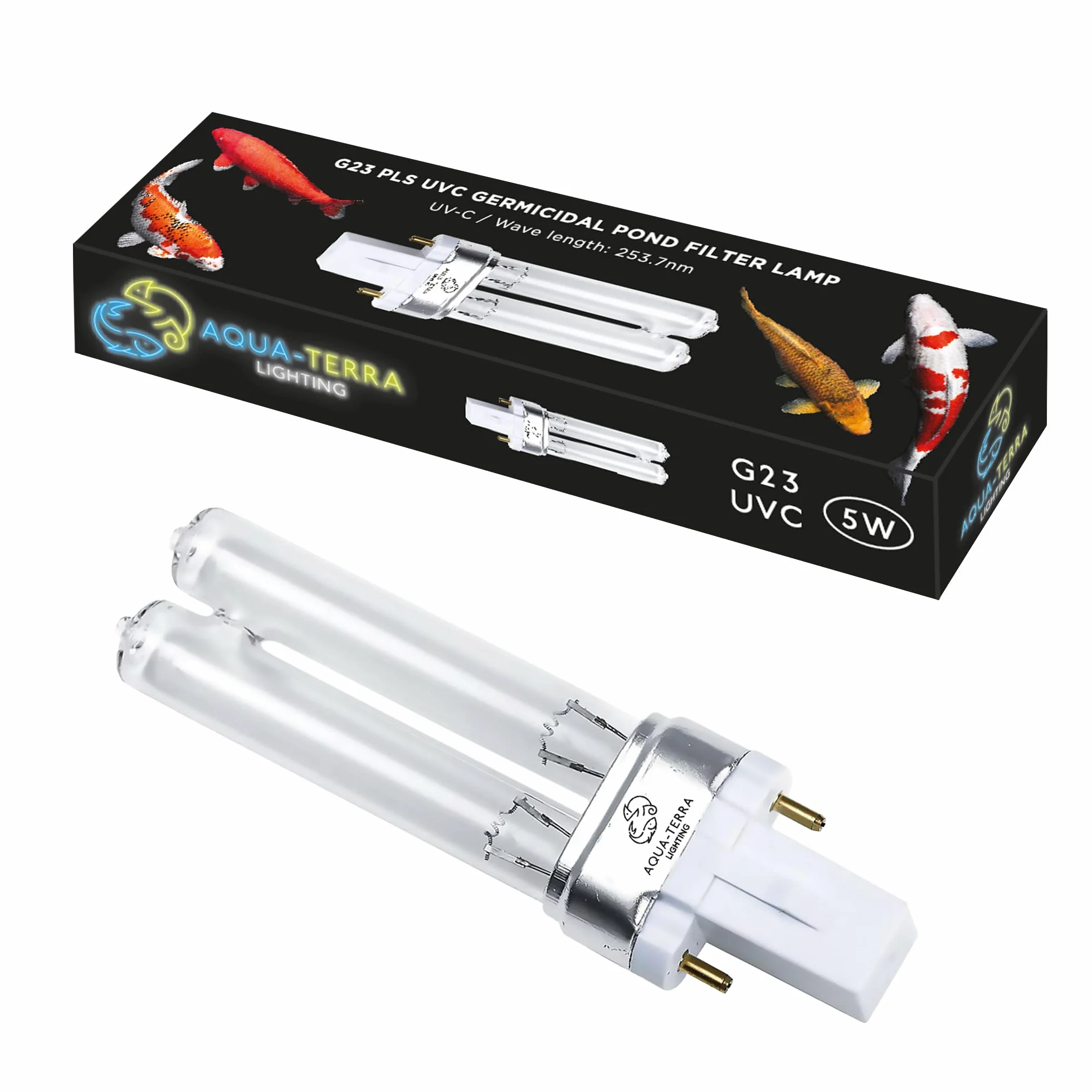 Ampoule UVC 5 W G23 2 broches PLS pour filtre de bassin et clarificateur