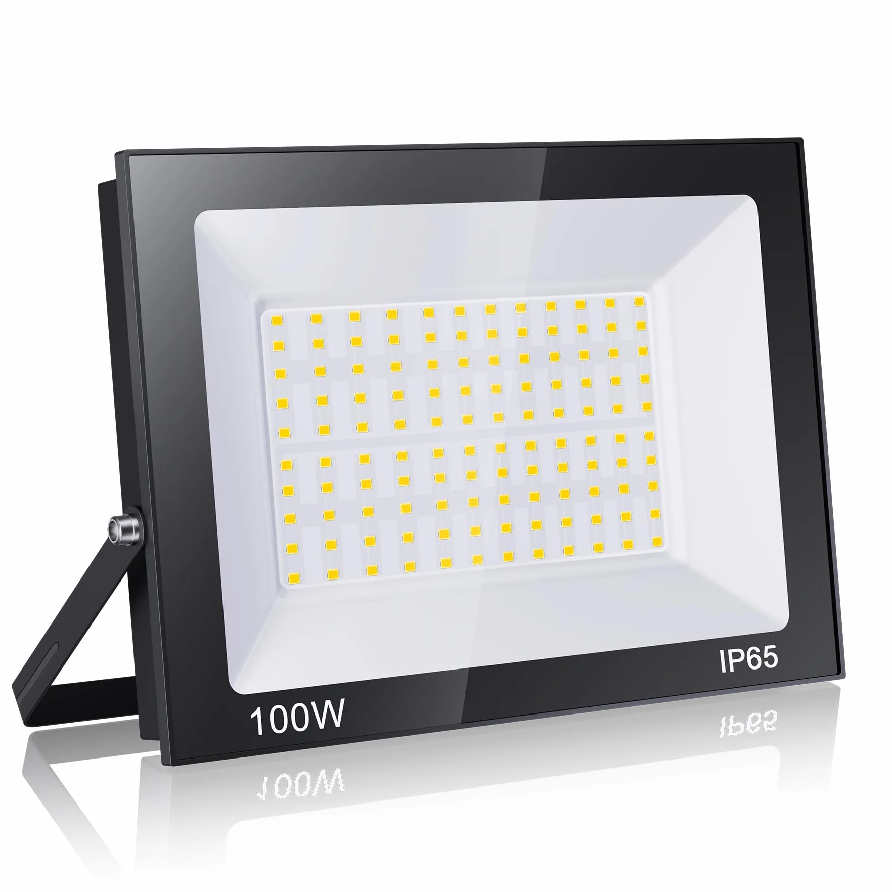 Projecteur LED Extérieur 100W IP65 Étanche 10000LM 3000K Blanc Chaud Spot de Sécurité Jardin Garage