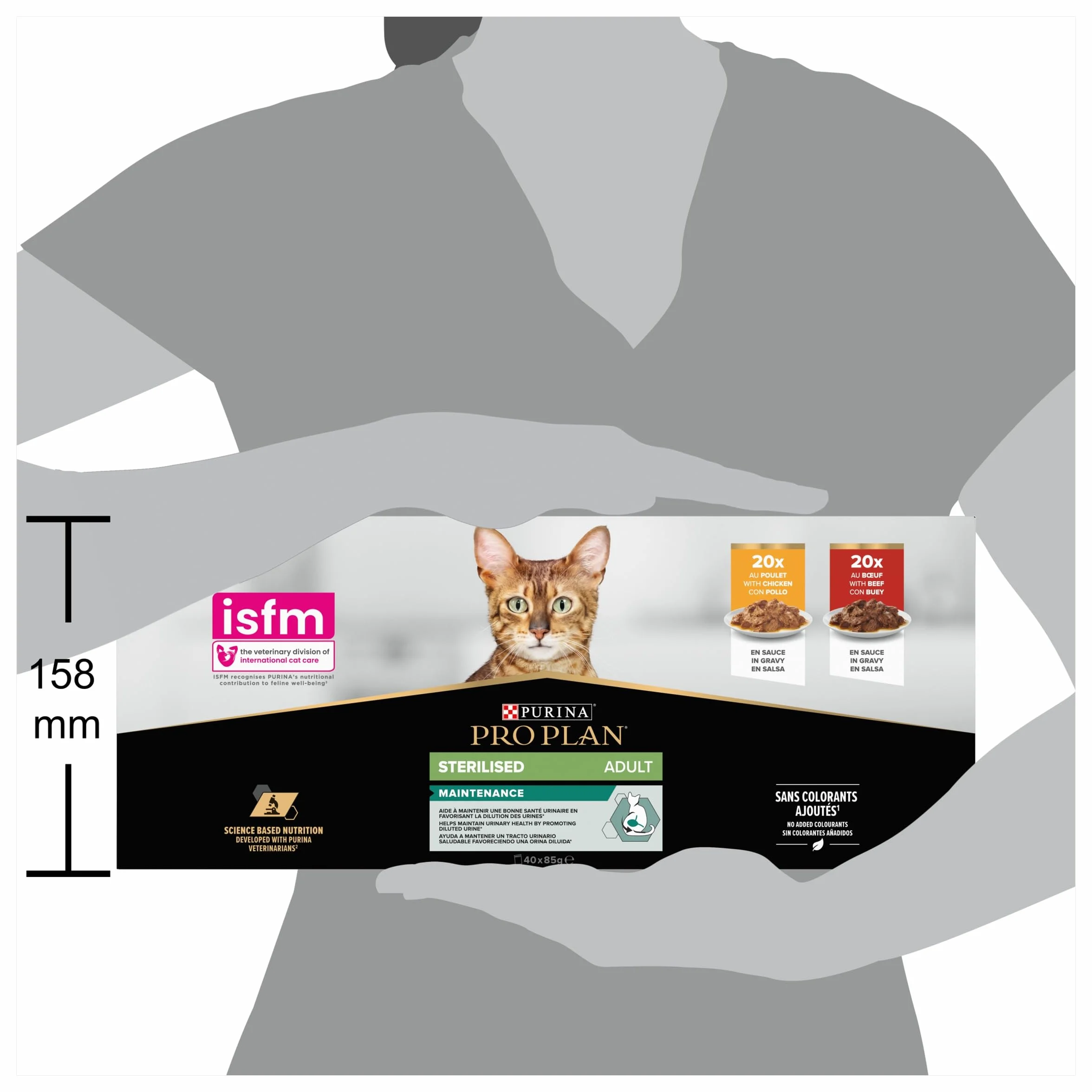 PURINA PRO PLAN Adult STERILISED MAINTENANCE Aliment Complet pour Chat Adulte Stérilisé Effilés en Sauce Poulet, Boeuf Sachets 40x85g