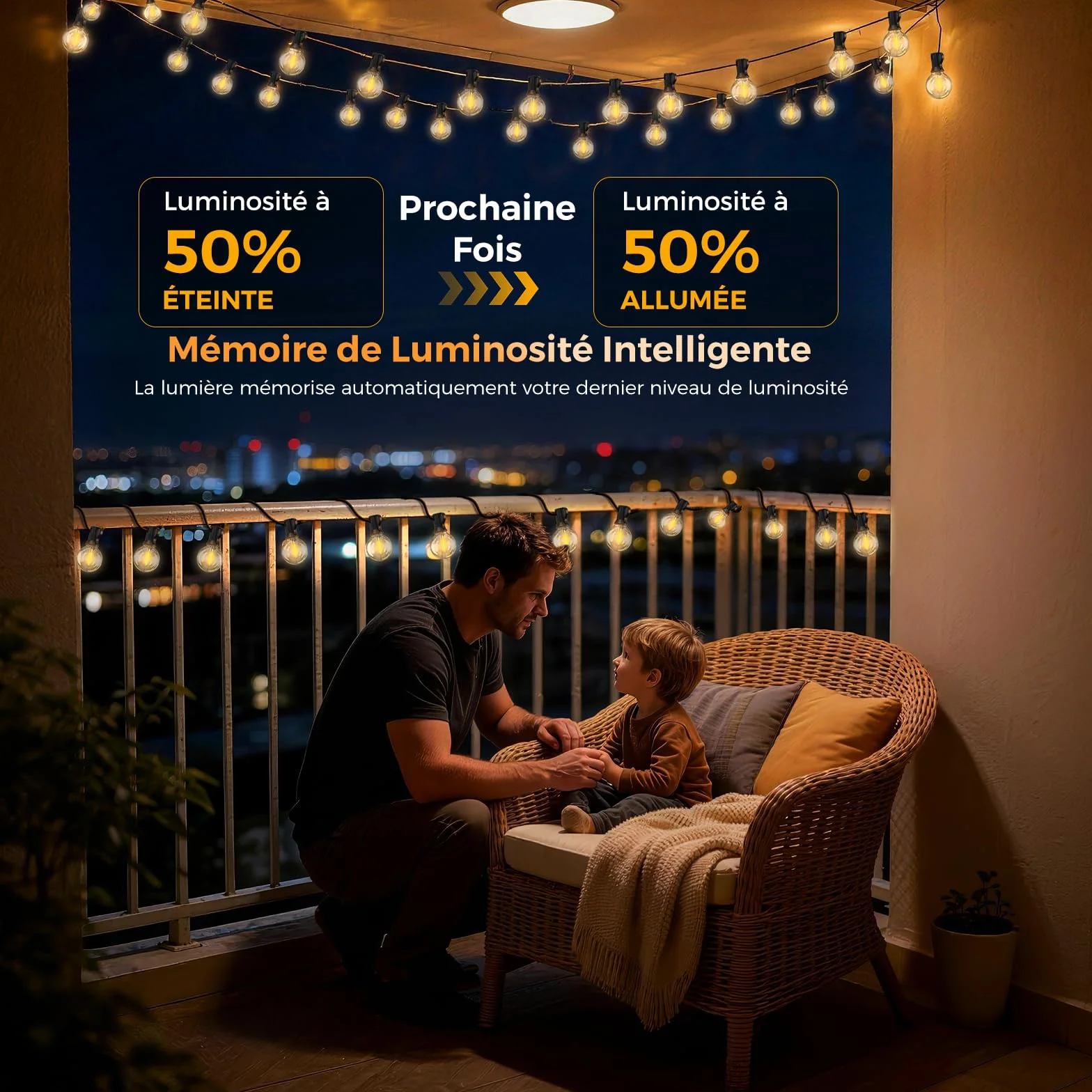 Guirlande Lumineuse Exterieure G40 LED 33,3M avec App & Télécommande Dimmable IP44