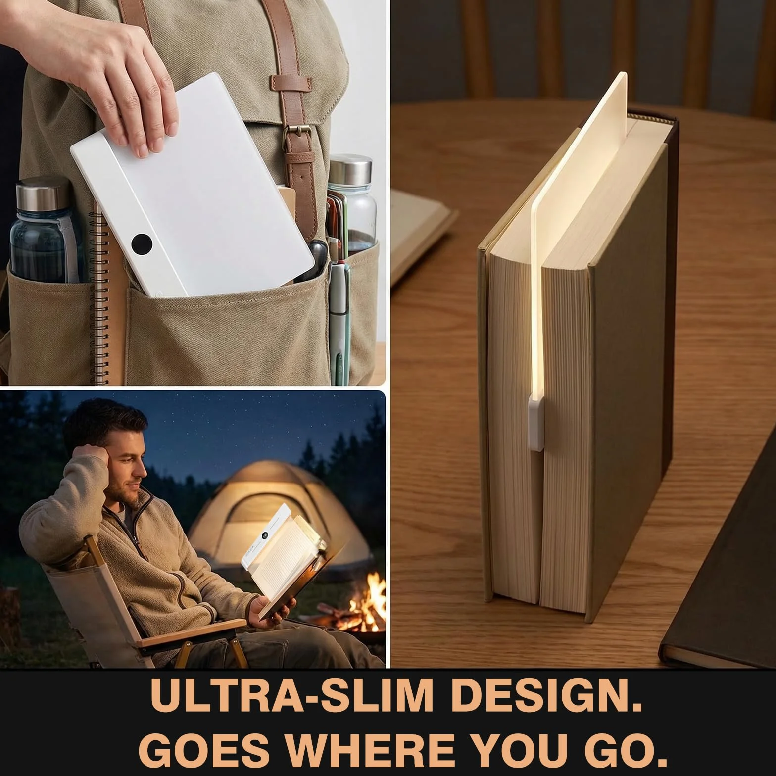 Lampe de Lecture LED Rechargeable 3 Couleurs Intensité Variable Minuterie USB-C
