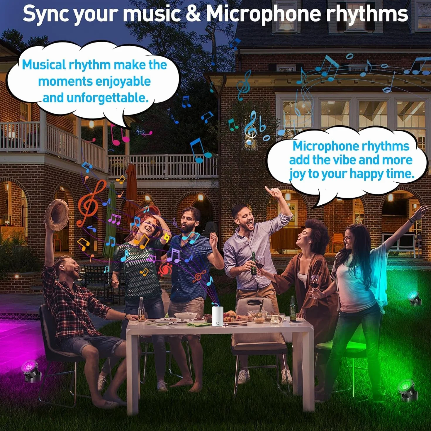 Lumières LED Submersible RGB IP68 Etanche avec Télécommande APP, Sync Musique, Lampes de Piscine 10 en 1