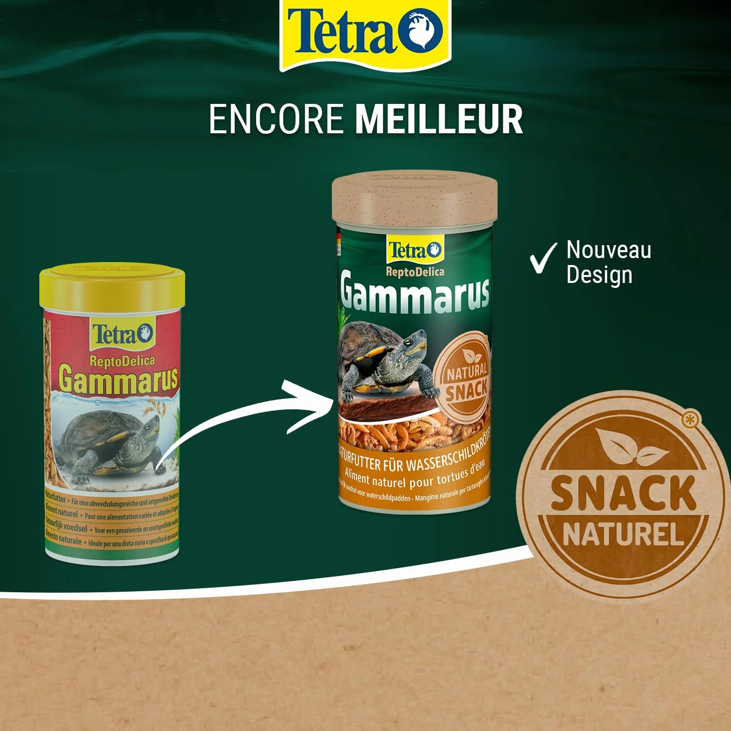 TETRA Gammarus Complément Alimentaire Naturel pour Tortues d'Eau 1 Litre