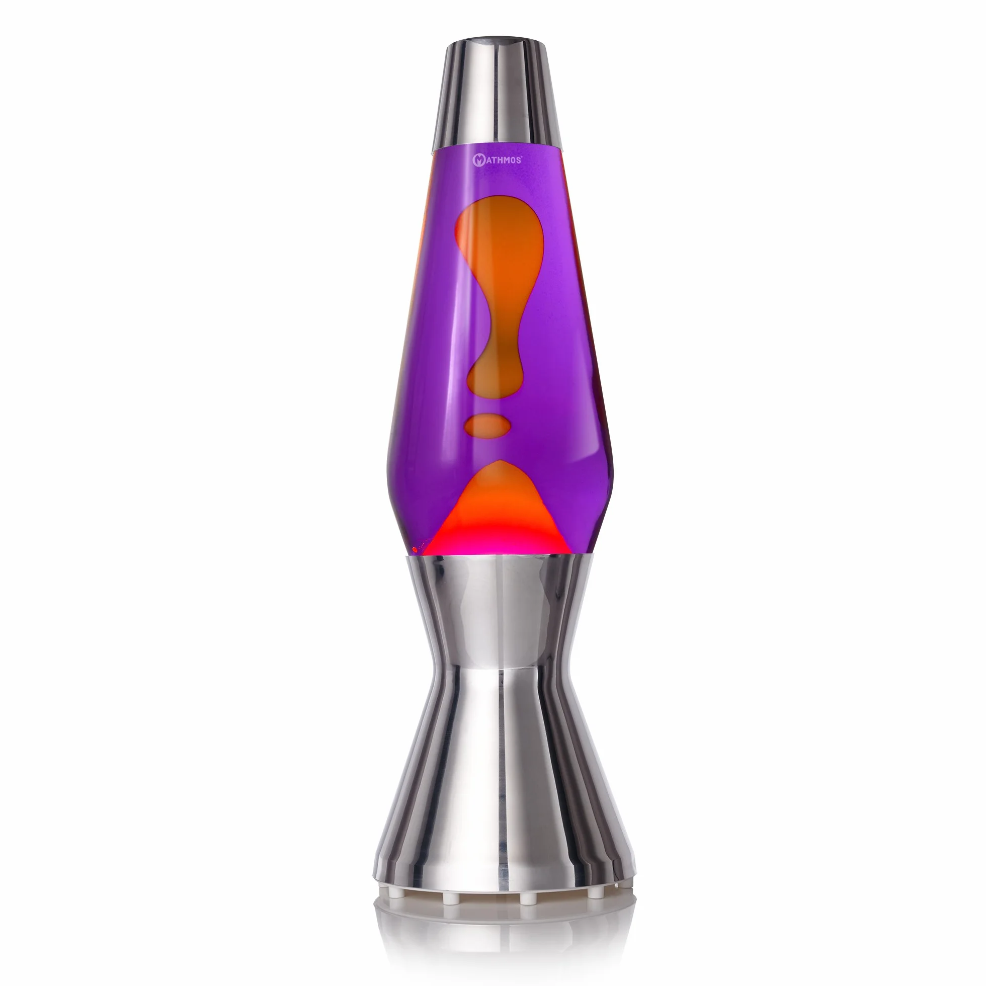 MATHMOS Lampe à lave Astro Argent Violet/Orange 1963 Fabriquée à la main Grande-Bretagne