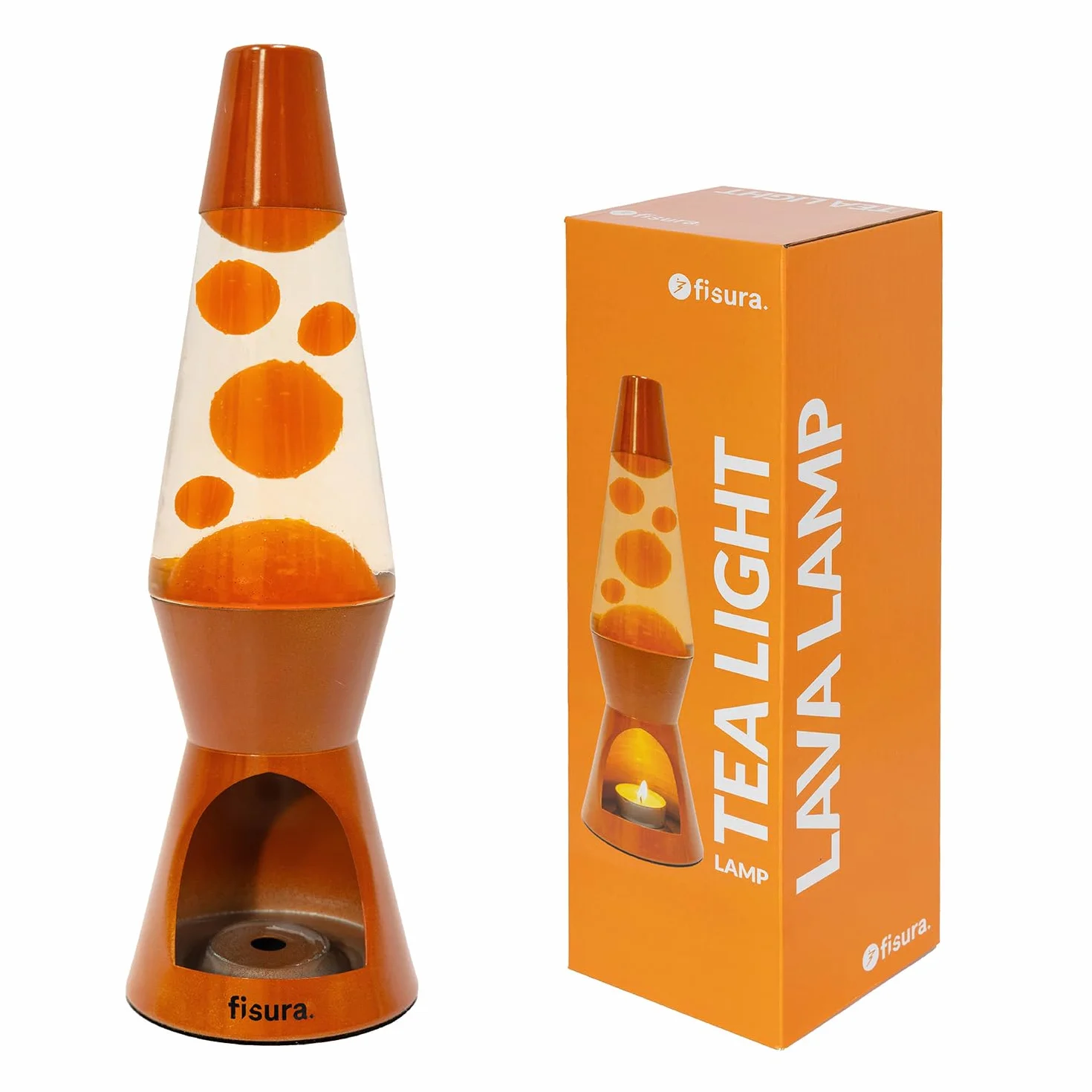 Lampe à lave terracotta sans électricité 29 cm x 8,5 cm Cadeau original