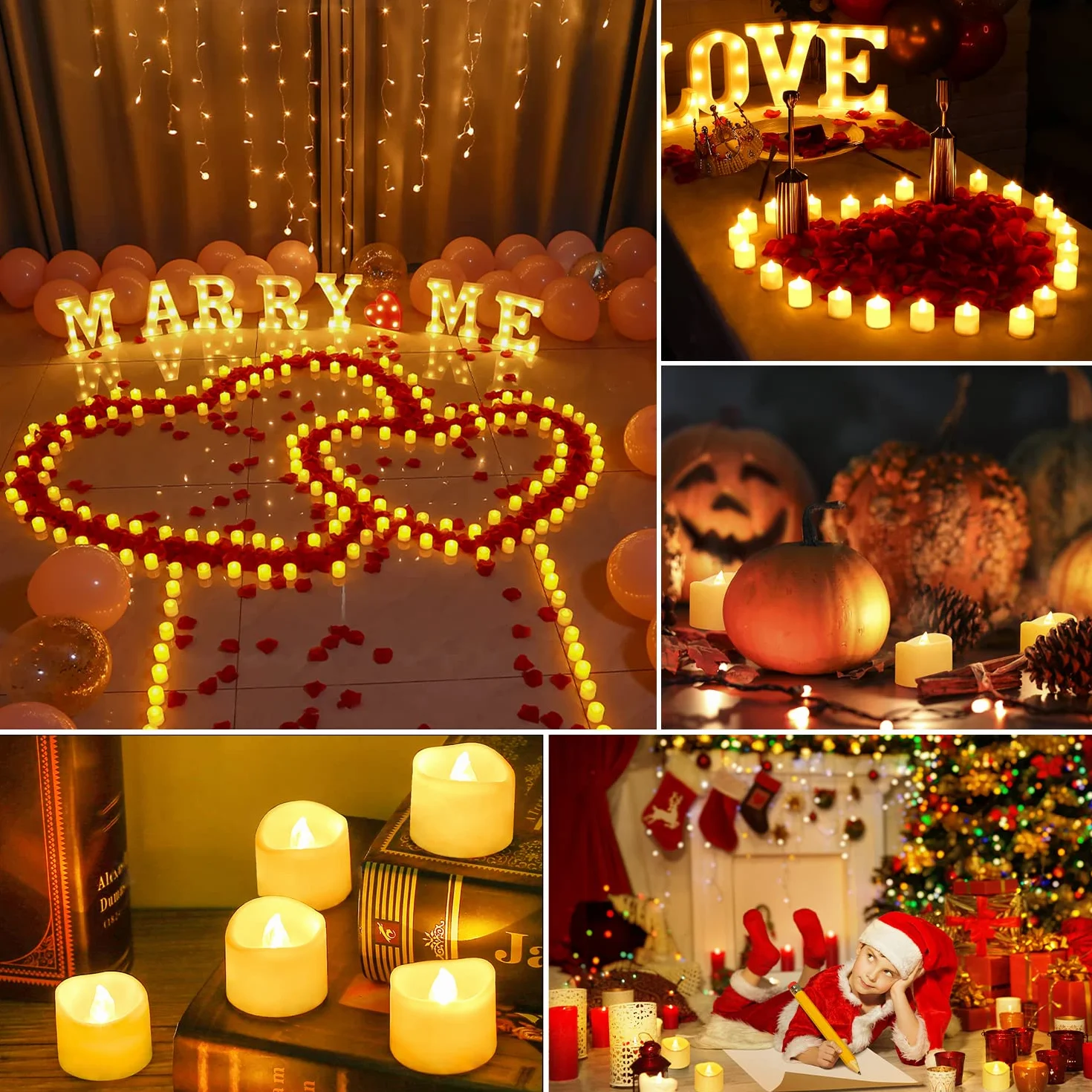Bougies LED Flamme Vacillante 14 pcs Bougies électriques Noël Arbre Mariage