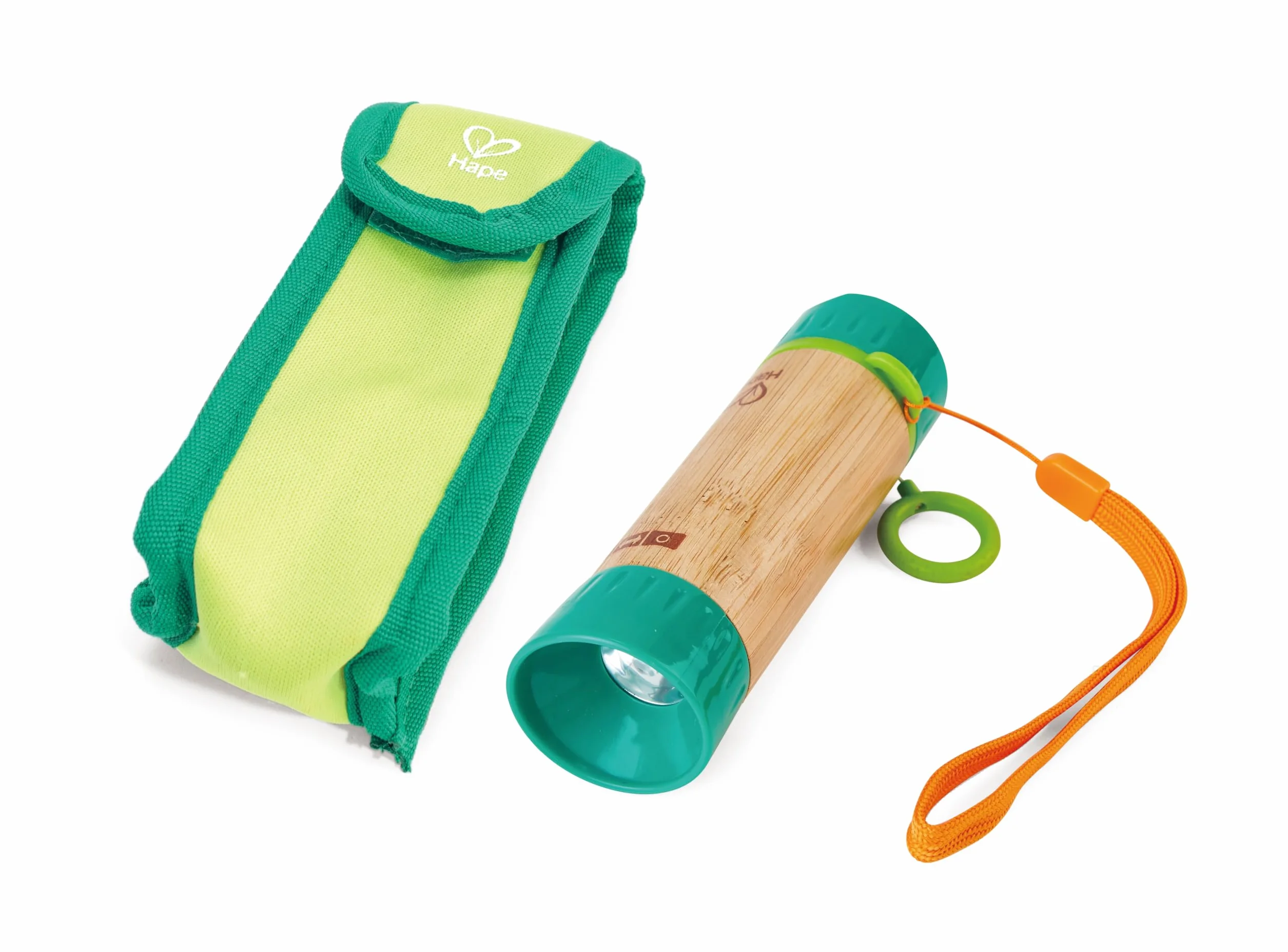 Lampe Torche Enfant Rechargeable Hape - Lampe de Poche Puissante et Sûre pour Enfants dès 4 Ans - Bambou & Plastique Végétal