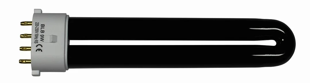 Lot de 2 ampoules 9 W détection faux billets lumière noire UV tubes 4 broches