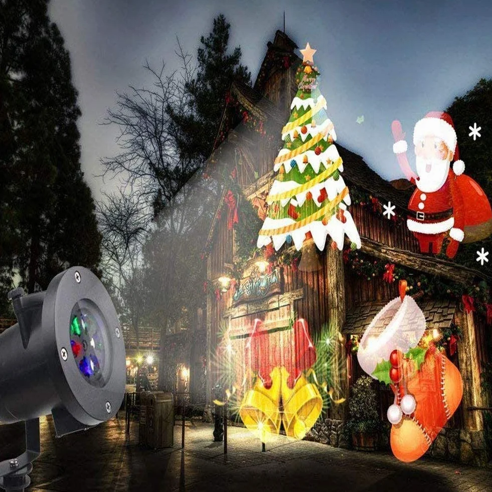 Projecteur LED Père Noël Étanche Lumière Extérieur Intérieur Noël Décoration