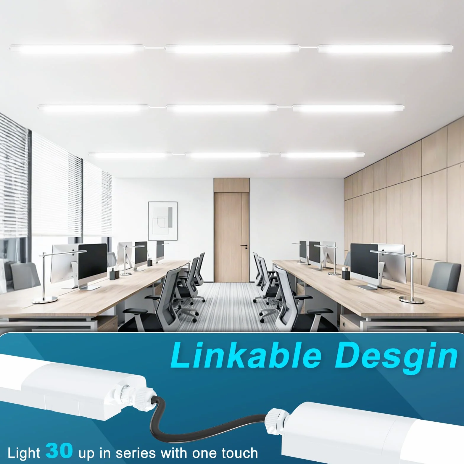 Réglette LED 120 cm 36W 3960 LM 3 Couleurs 3000K/4000K/6500K IP65 Étanche Extérieur
