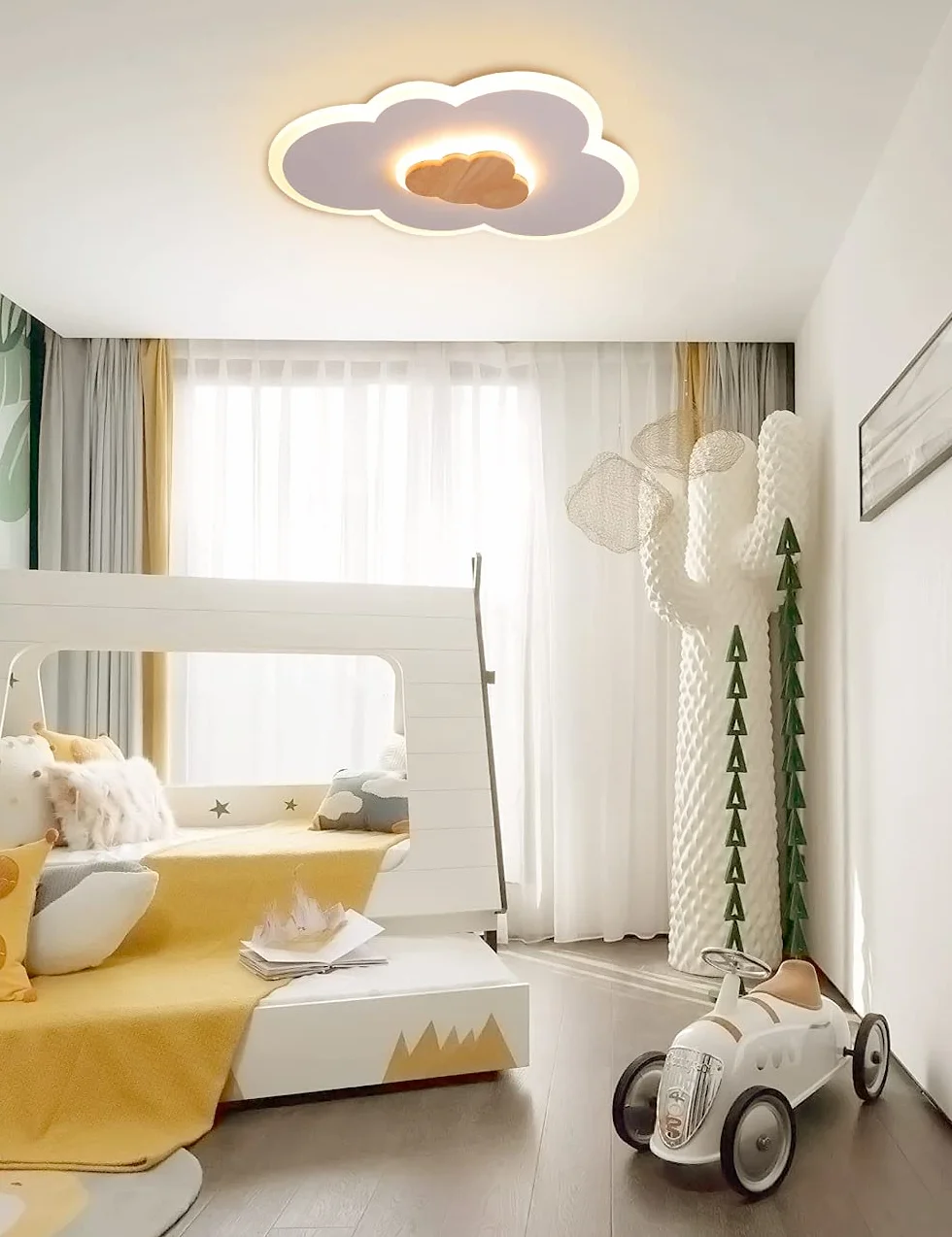 Lampe de Plafond LED Nuage 26W Dimmable avec Télécommande 3000K-6000K 500mm Blancs Modernes