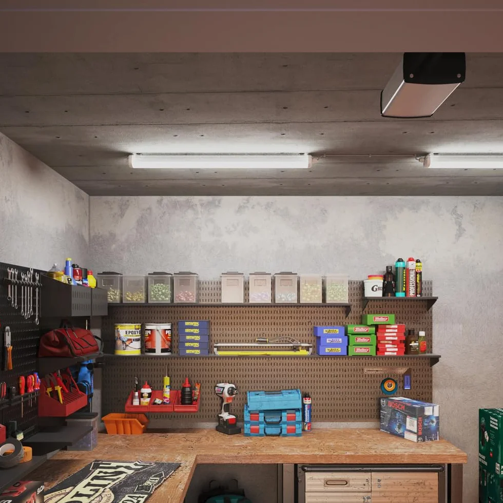 HOFTRONIC Lot de 4 Réglette LED 150 cm IP65 Extérieur Étanche 48W 5760 Lumens 4000K Neutre Blanc Connectable