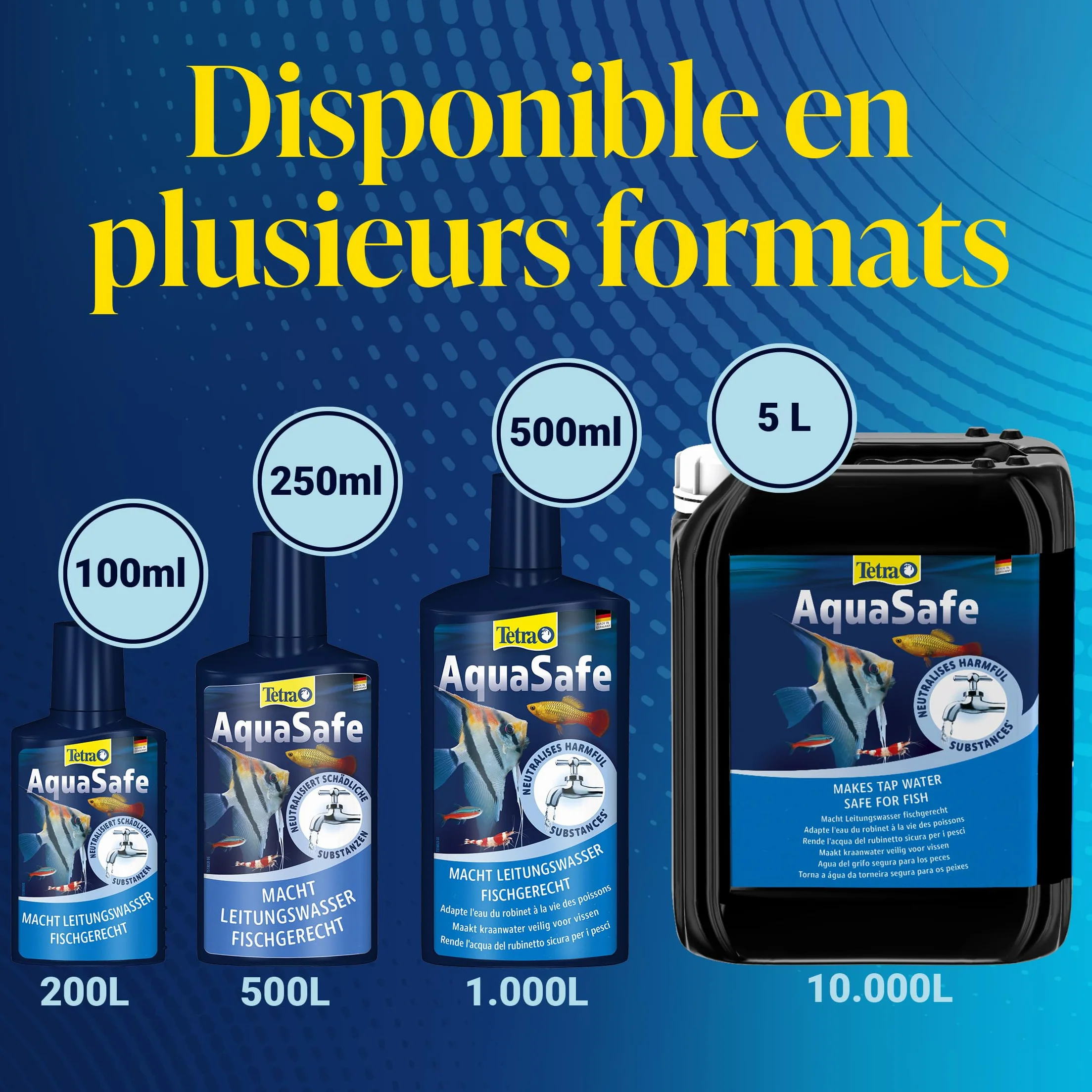 TETRA AquaSafe Conditionneur d'Eau Naturel 500 ml Anti-Stress Eau Douce Eau de Mer