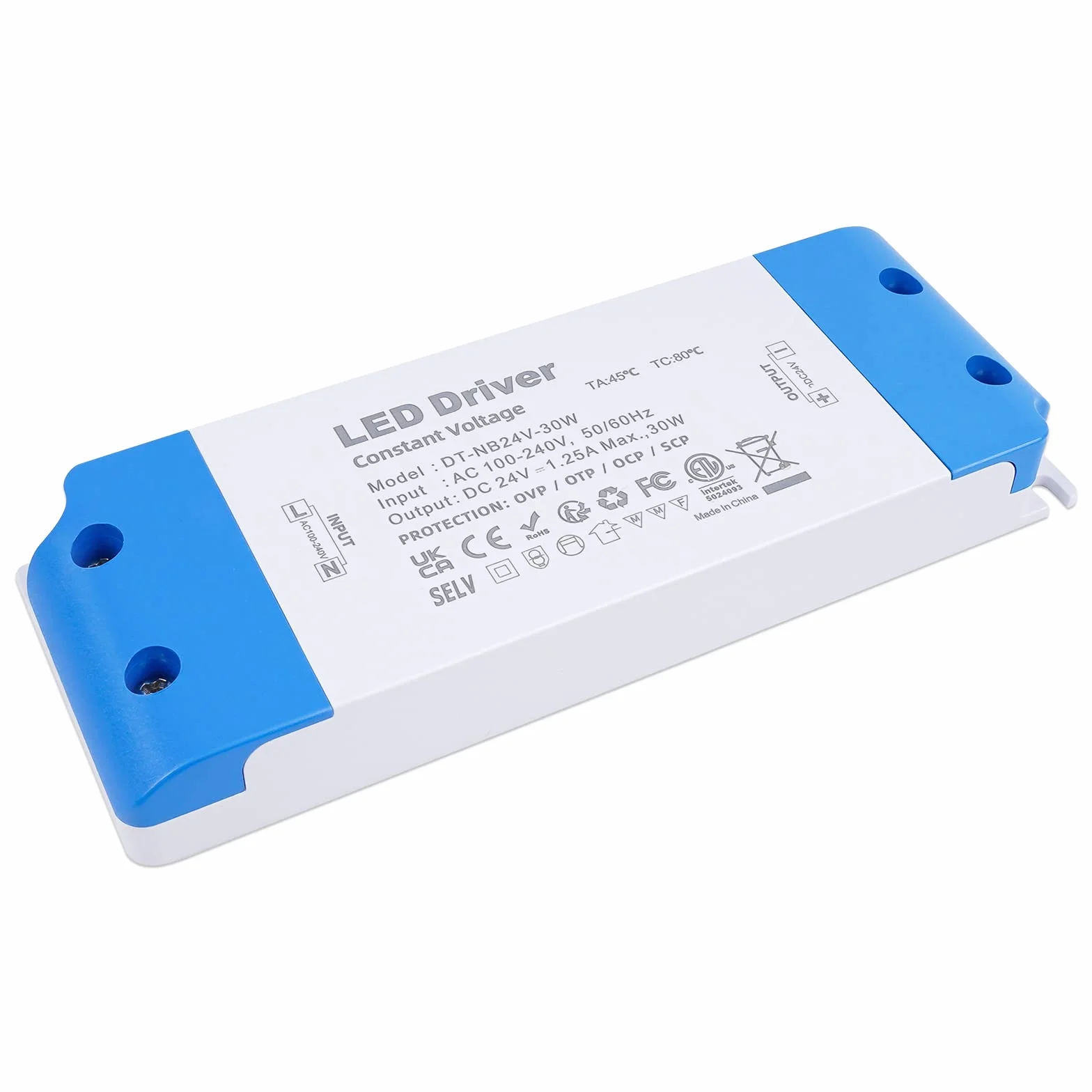 Transformateur LED 220V 24V 30W 1.25A DC Continu Alimentation Ultra-mince pour Lampes LED G4 MR11 MR16