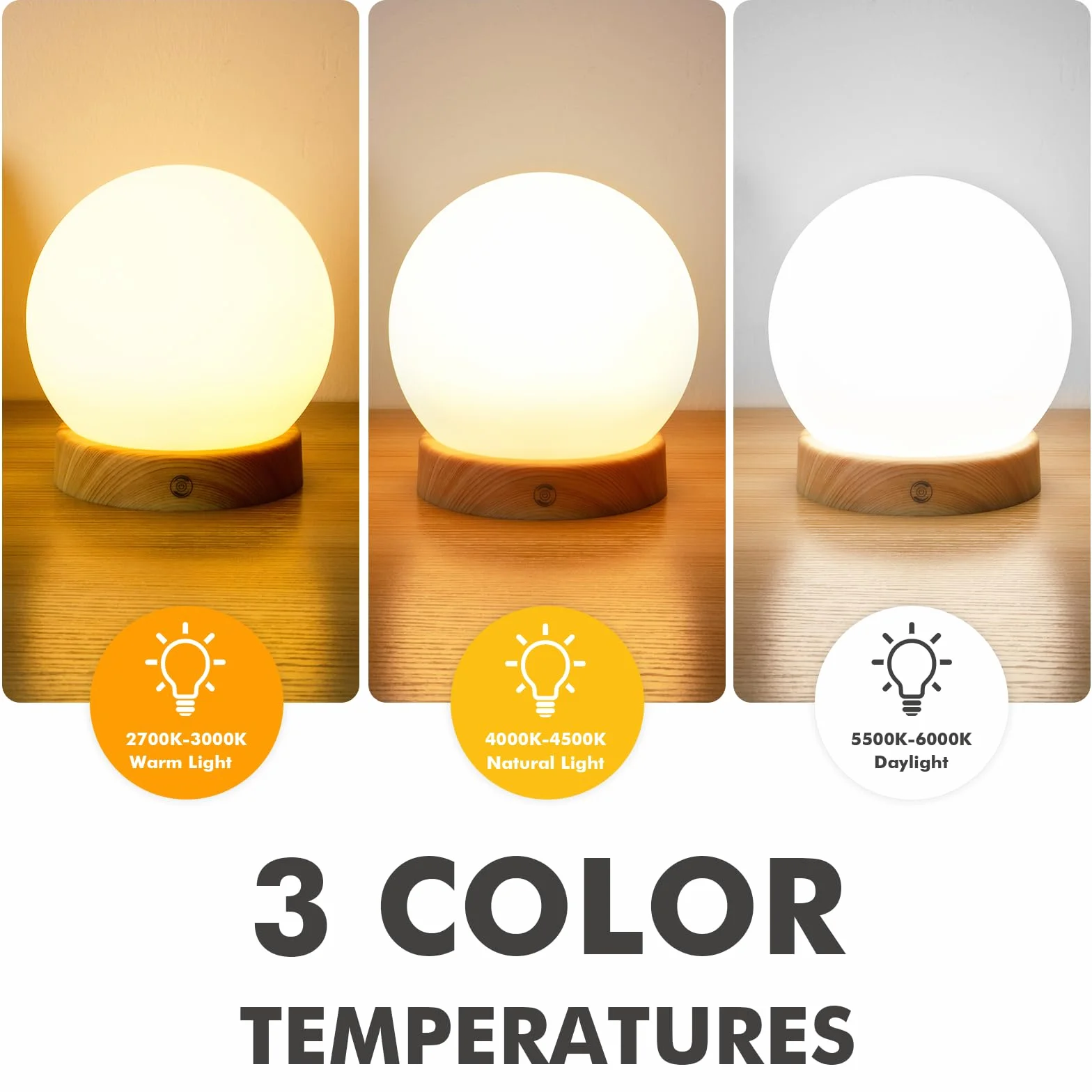 Lampe de luminothérapie 10.000 Lux, lumière du jour, télécommande, 3 températures de couleur, LED sans scintillement ni UV