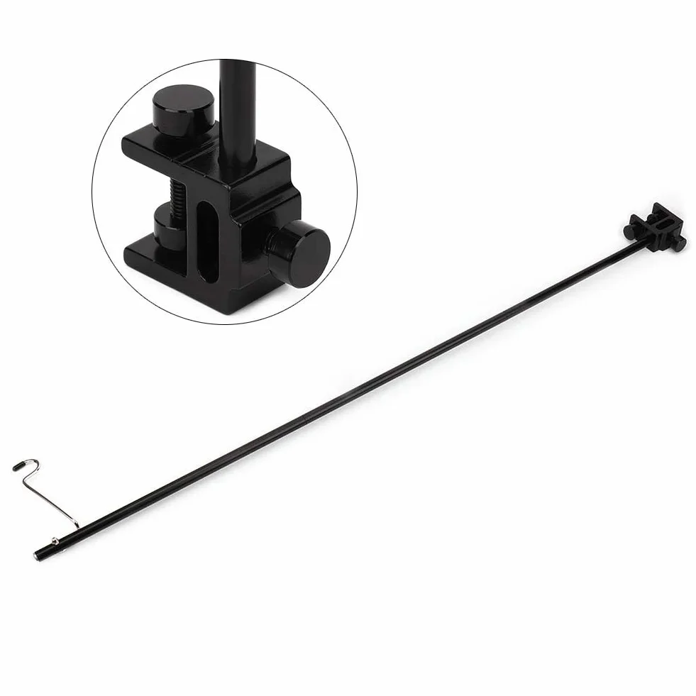 Poteau de Lampe de Table Pliant Portable Noir Alliage d'Aluminium Léger Hauteur Réglable Camping