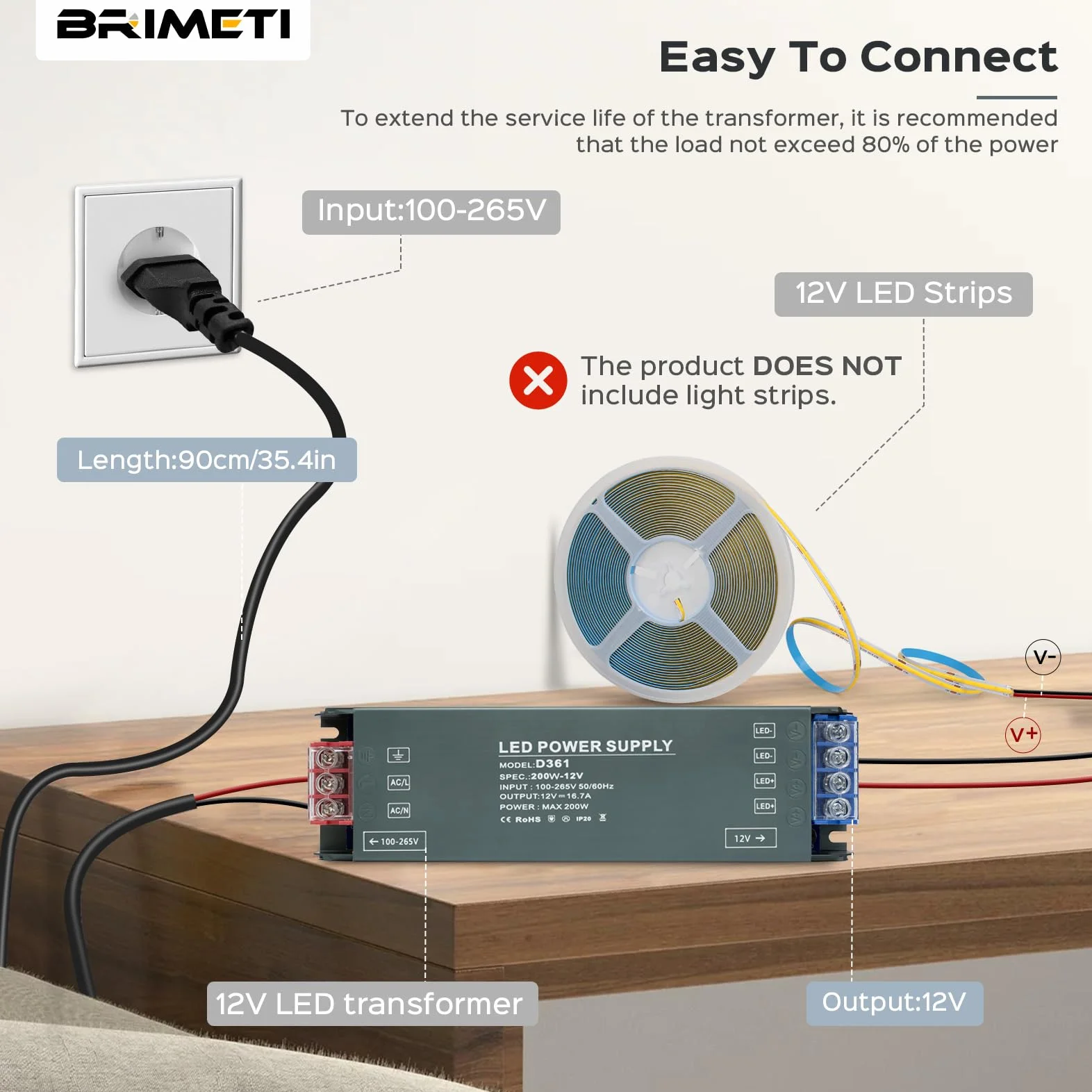 Transformateur 220V 12V LED Driver 300W Ultra Mince 25A Adaptateur Alimentation AC DC Convertisseur Basse Tension